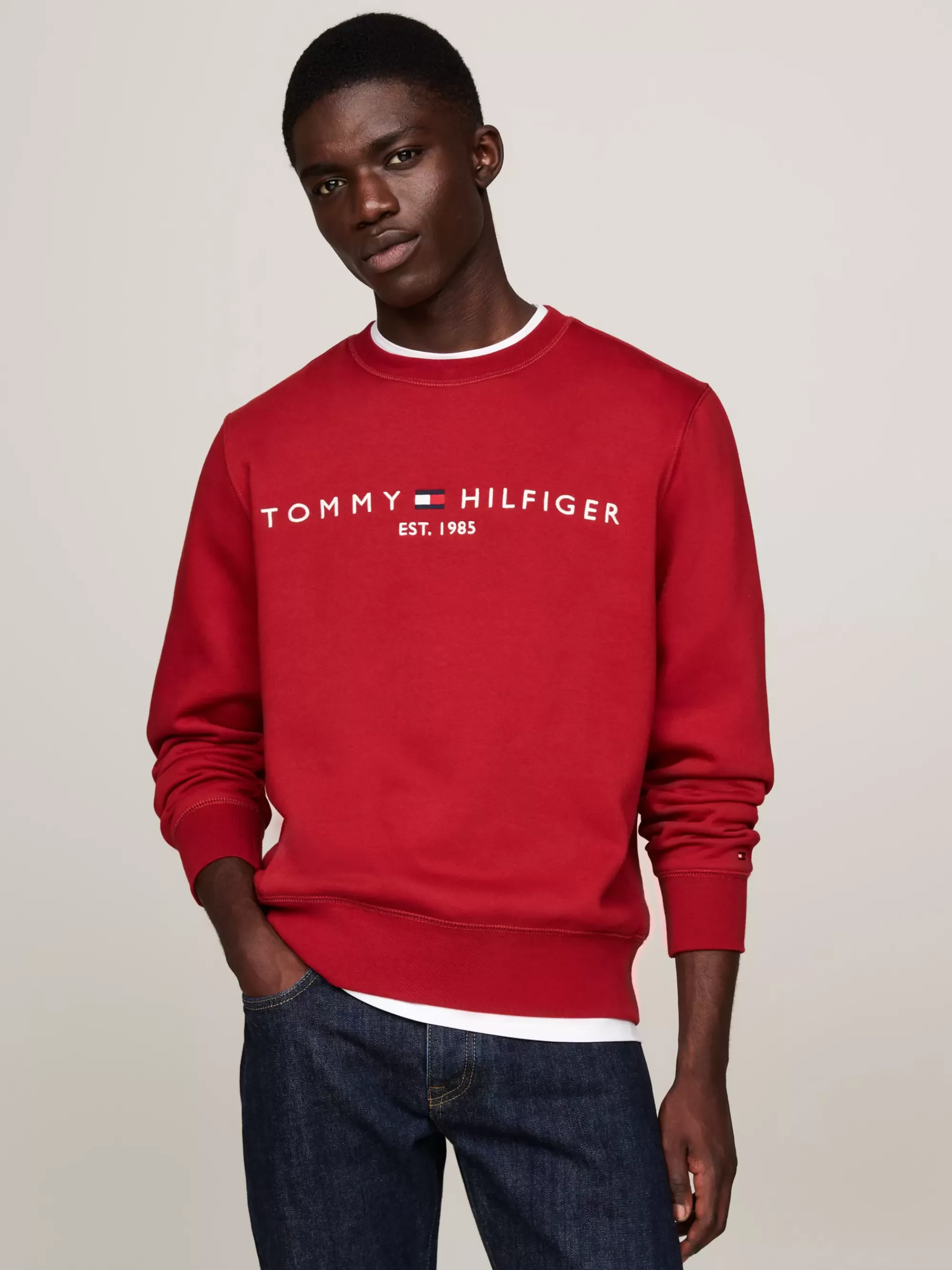 Sweatshirts & Hoodies*Tommy Hilfiger Sweatshirt Met Ronde Hals En Geborduurd Logo DARK MAGMA
