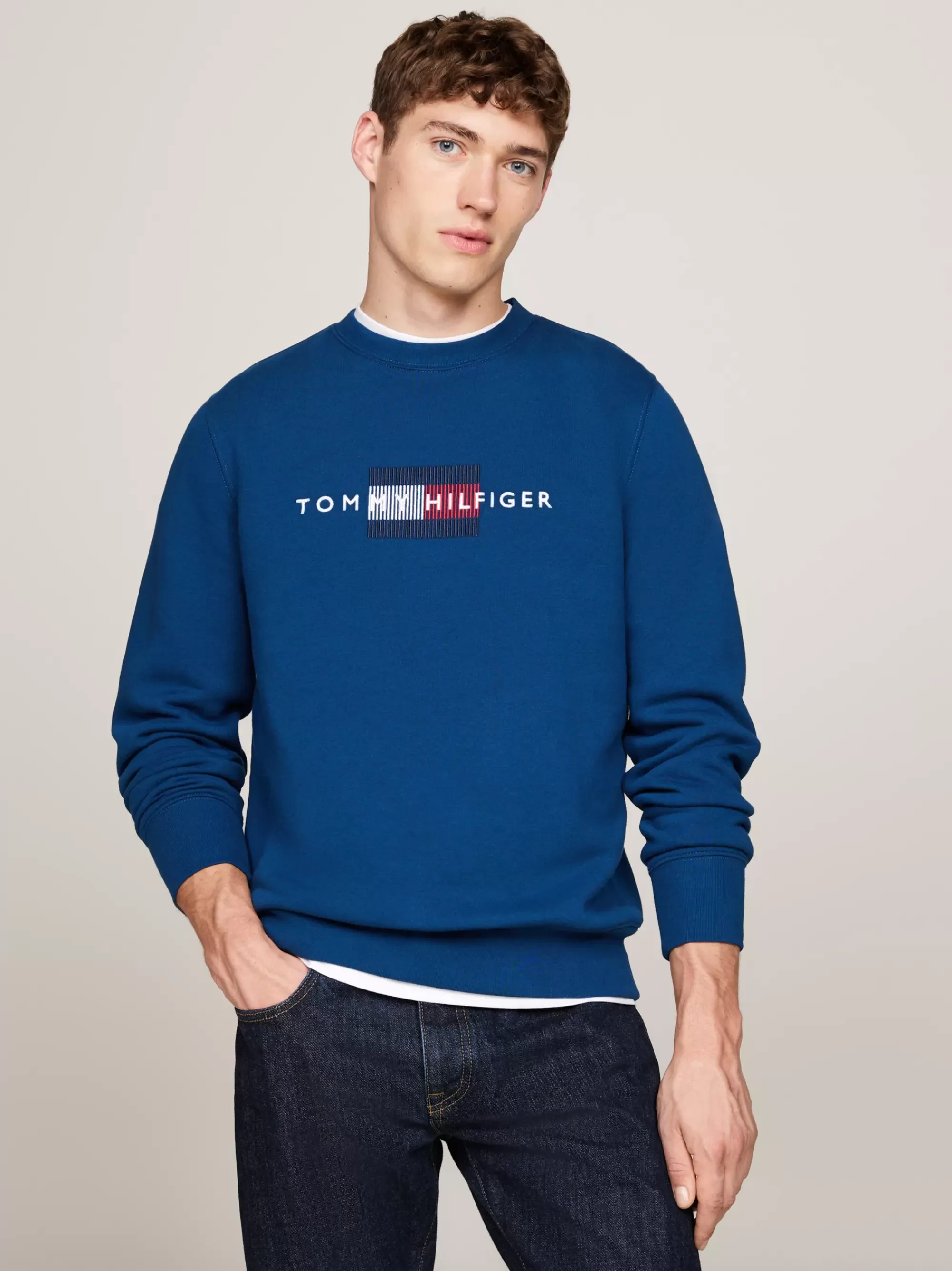 Sweatshirts & Hoodies*Tommy Hilfiger Sweatshirt Met Ronde Hals En Geborduurd Logo DEEP INDIGO