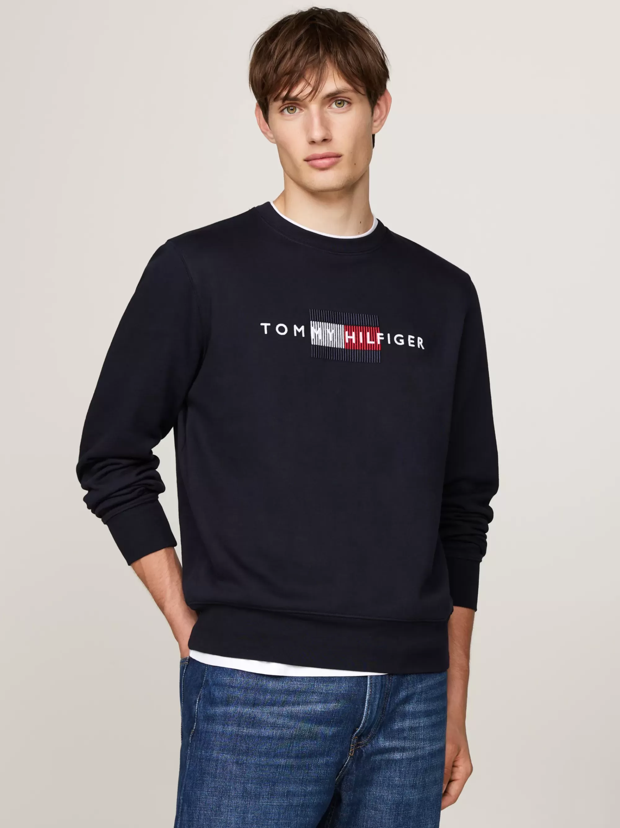 Sweatshirts & Hoodies*Tommy Hilfiger Sweatshirt Met Ronde Hals En Geborduurd Logo DESERT SKY