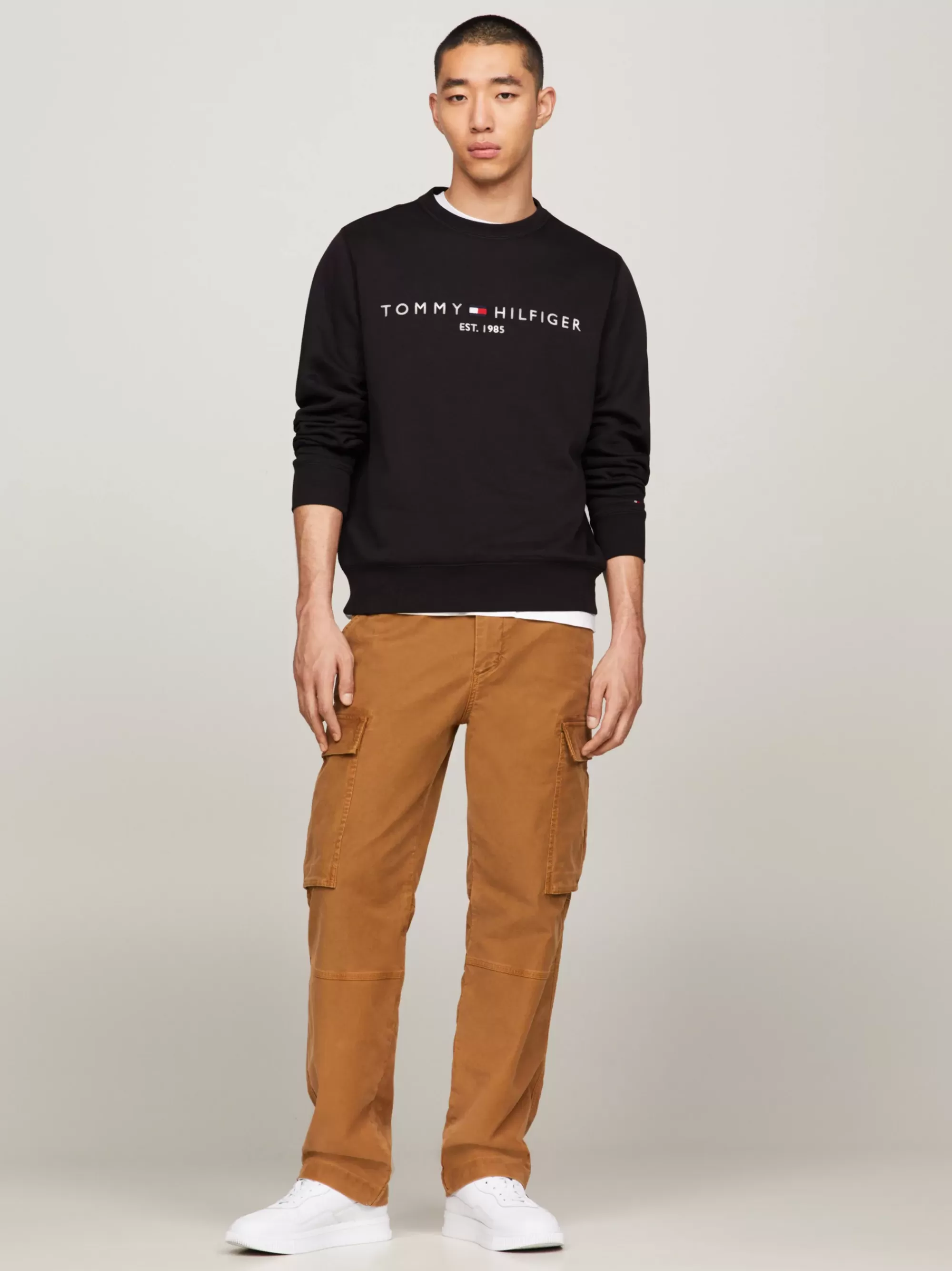 Trainingspak | Sweatshirts & Hoodies*Tommy Hilfiger Sweatshirt Met Ronde Hals En Geborduurd Logo BLACK