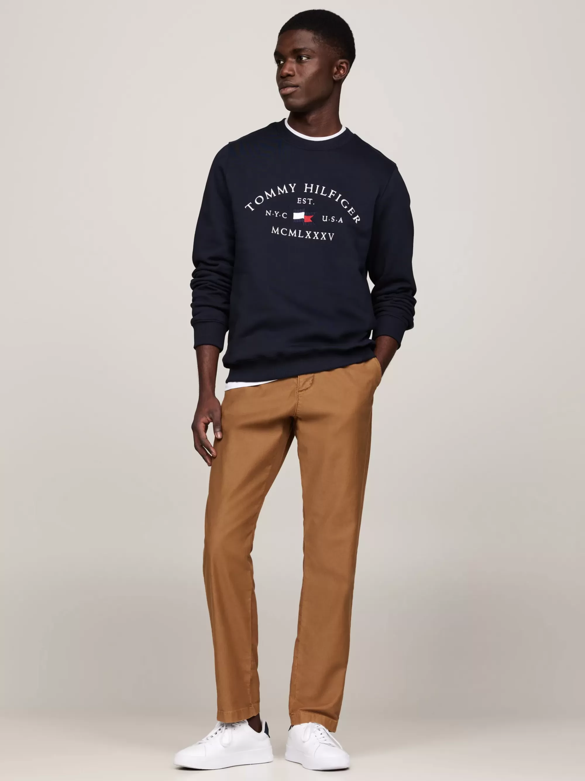 Sweatshirts & Hoodies*Tommy Hilfiger Sweatshirt Met Ronde Hals En Geborduurd Logo DESERT SKY