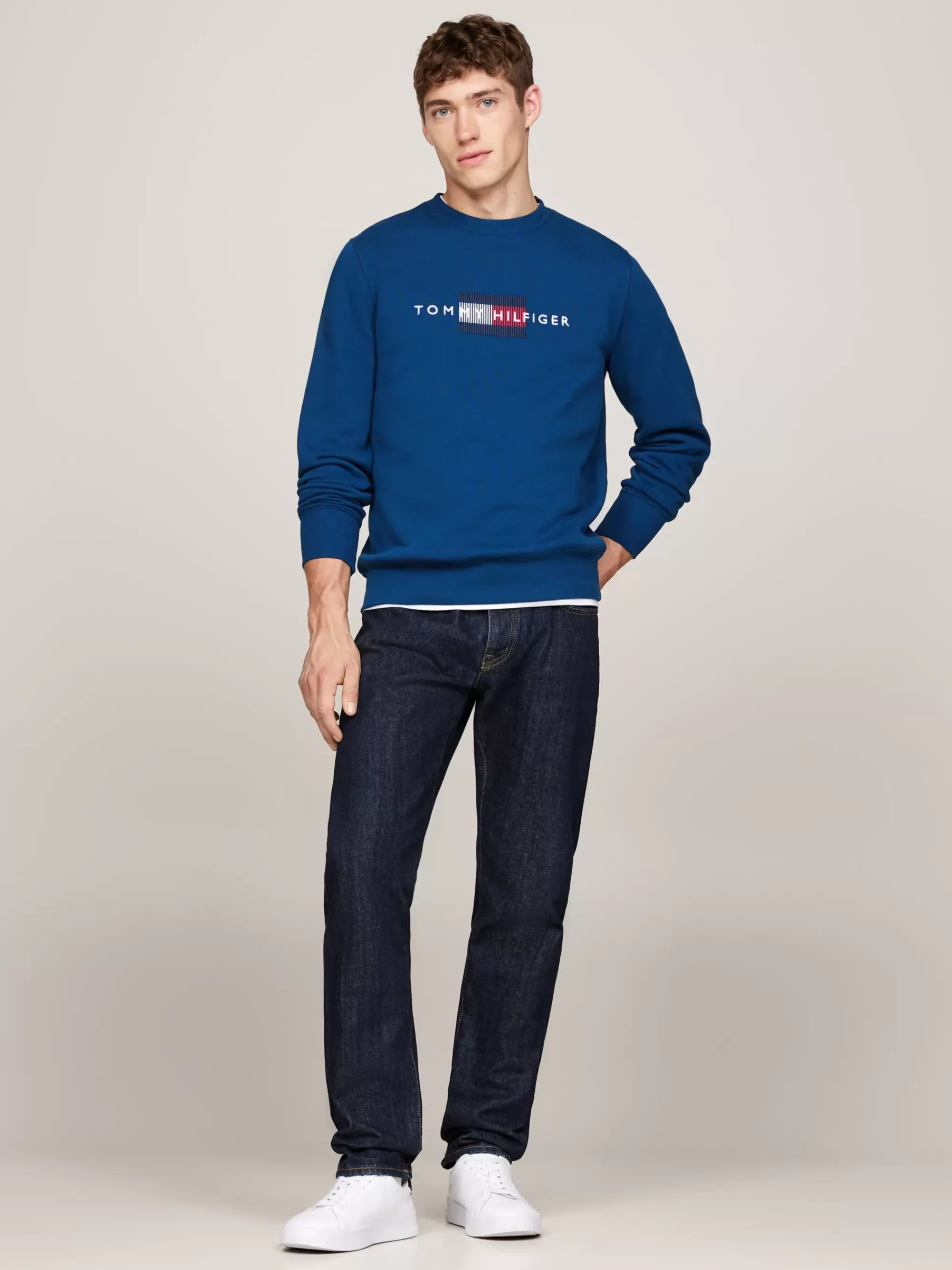 Sweatshirts & Hoodies*Tommy Hilfiger Sweatshirt Met Ronde Hals En Geborduurd Logo DEEP INDIGO