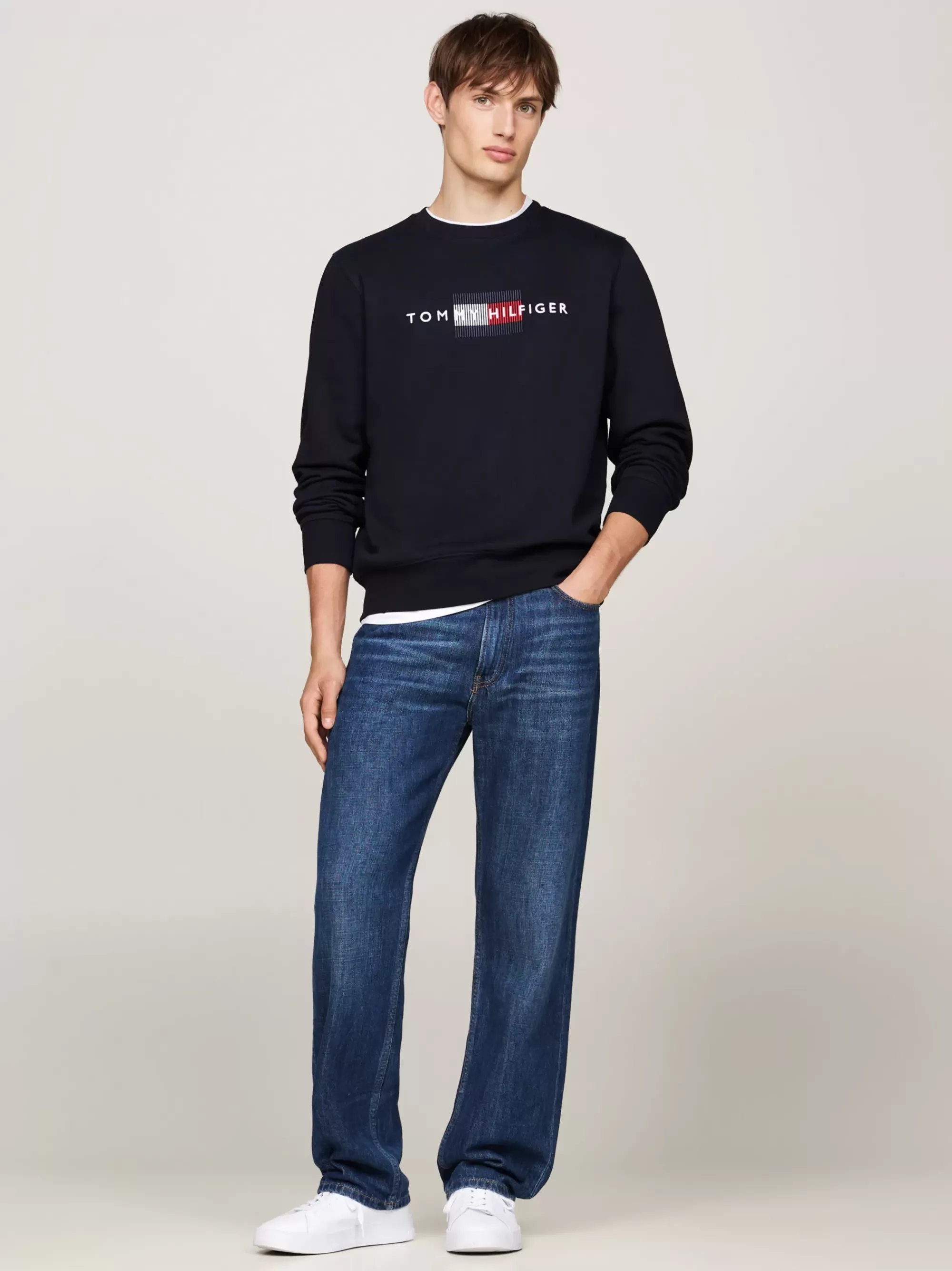 Sweatshirts & Hoodies*Tommy Hilfiger Sweatshirt Met Ronde Hals En Geborduurd Logo DESERT SKY