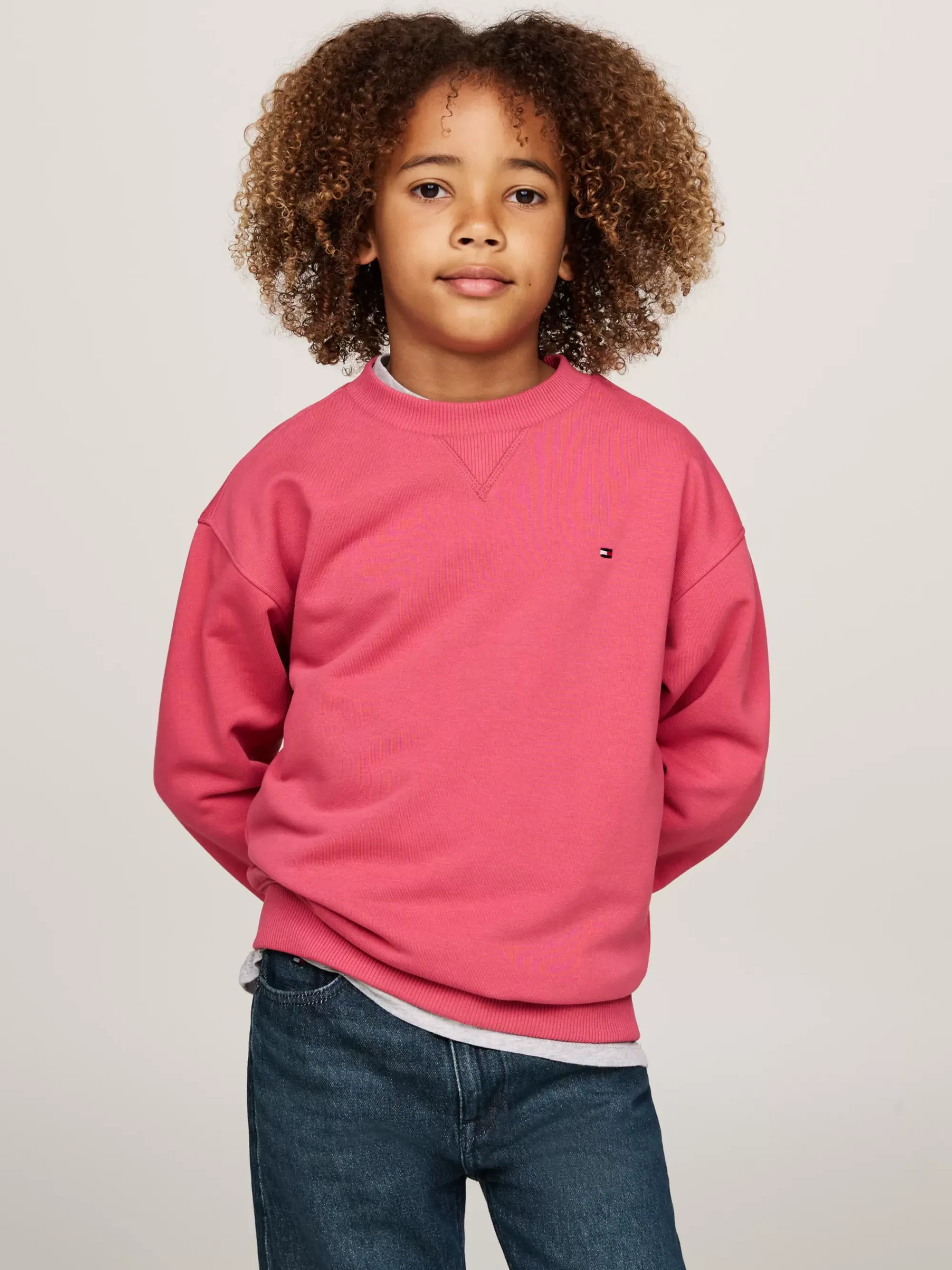 Sweatshirts & Hoodies | Sweatshirts & Hoodies*Tommy Hilfiger Sweatshirt Met Ronde Hals En Geborduurde Vlag HERITAGE PINK