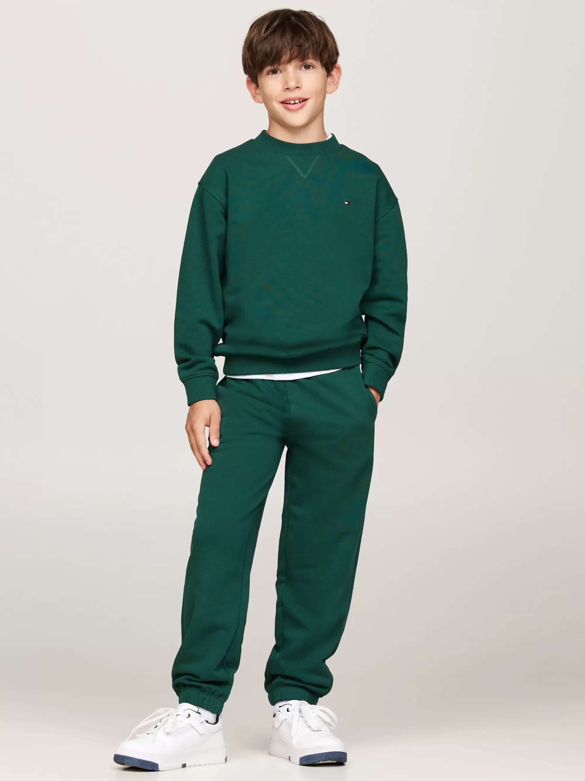 Sweatshirts & Hoodies | Sweatshirts & Hoodies*Tommy Hilfiger Sweatshirt Met Ronde Hals En Geborduurde Vlag ORNAMENTAL GREEN