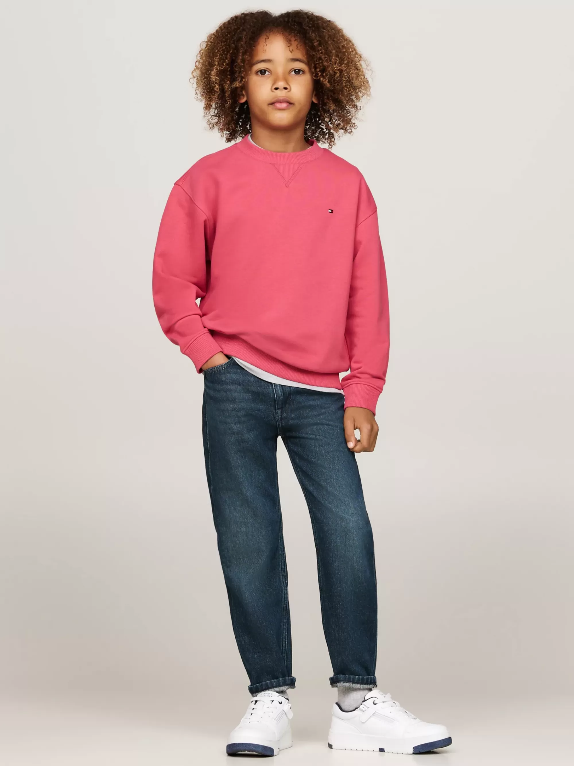 Sweatshirts & Hoodies | Sweatshirts & Hoodies*Tommy Hilfiger Sweatshirt Met Ronde Hals En Geborduurde Vlag HERITAGE PINK