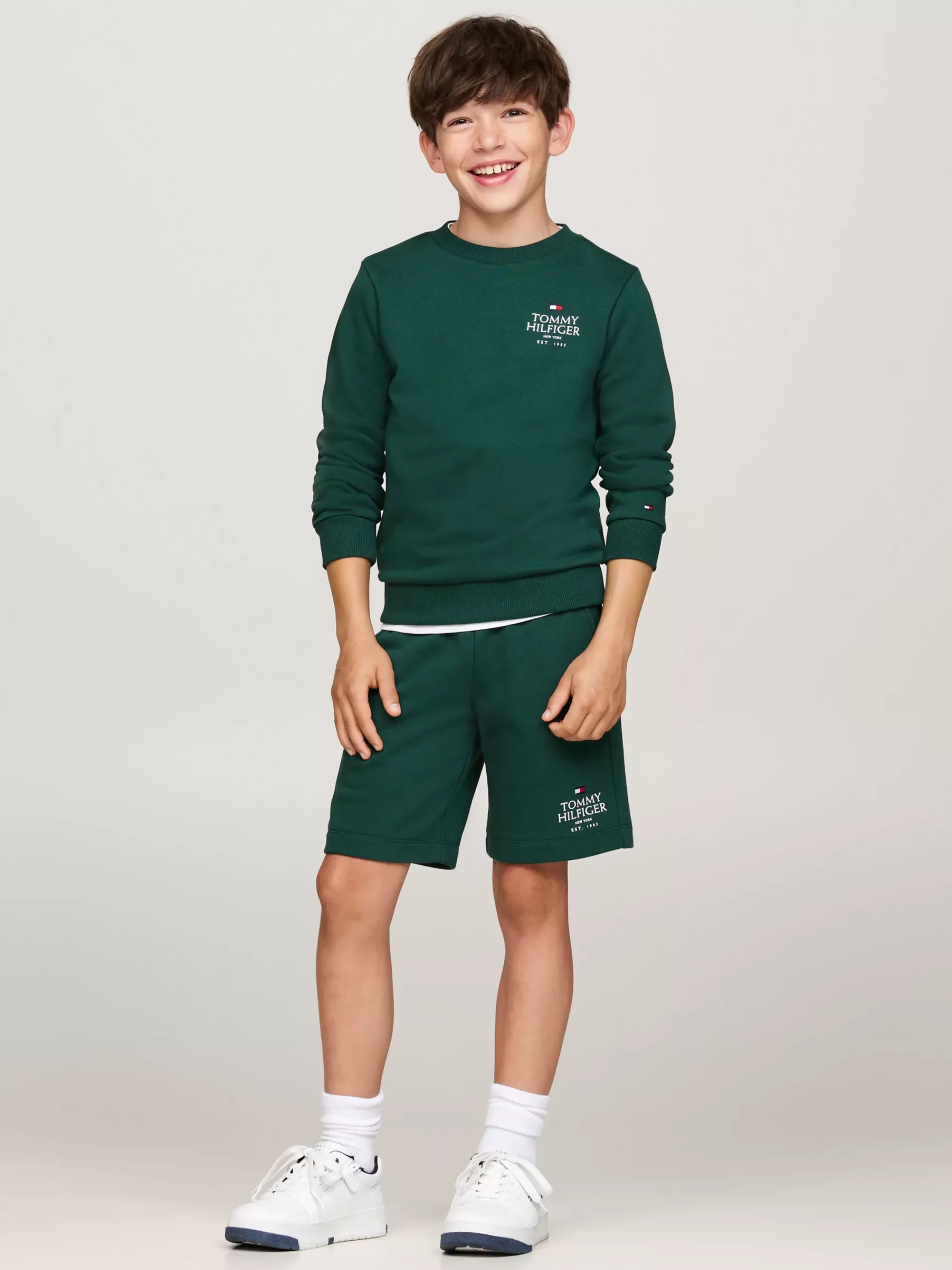 Sweatshirts & Hoodies*Tommy Hilfiger Sweatshirt Met Ronde Hals En Hilfiger-logo ORNAMENTAL GREEN