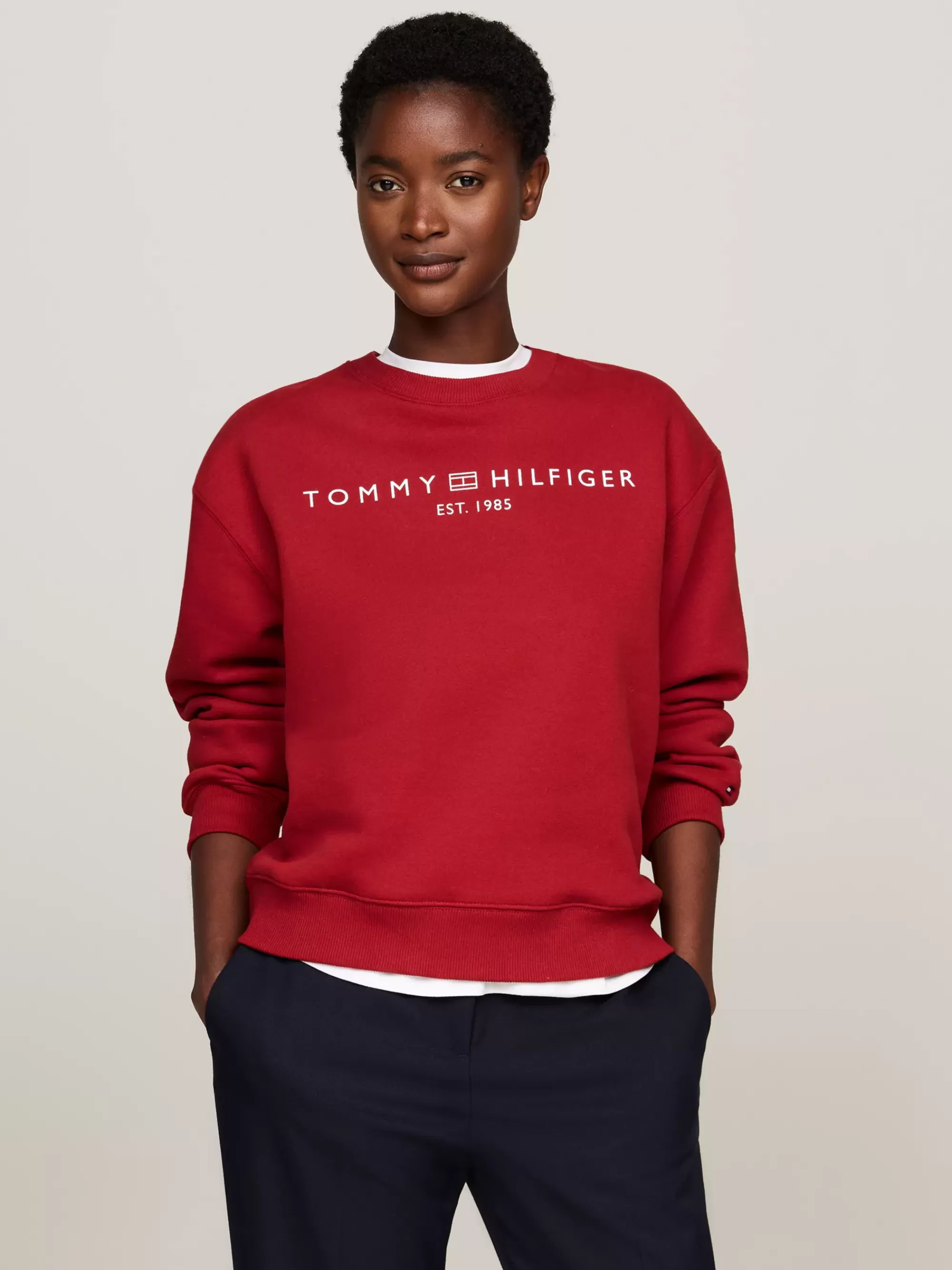 Sweatshirts & Hoodies*Tommy Hilfiger Sweatshirt Met Ronde Hals En Logo DARK MAGMA