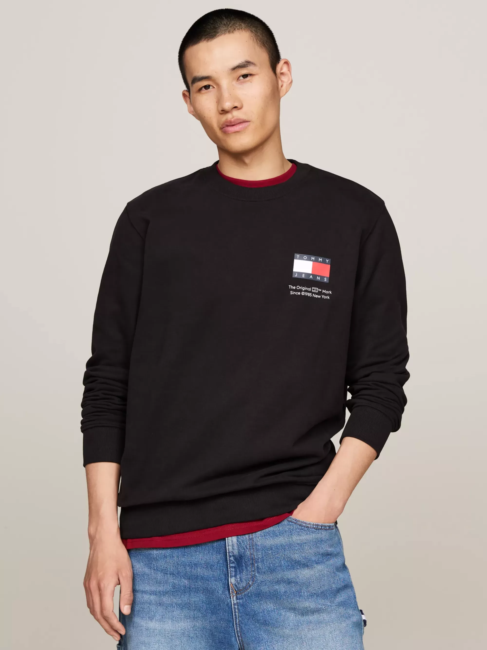 Plus Size Kleding & Inclusieve Maten | Sweatshirts & Hoodies*Tommy Hilfiger Sweatshirt Met Ronde Hals En Logo BLACK