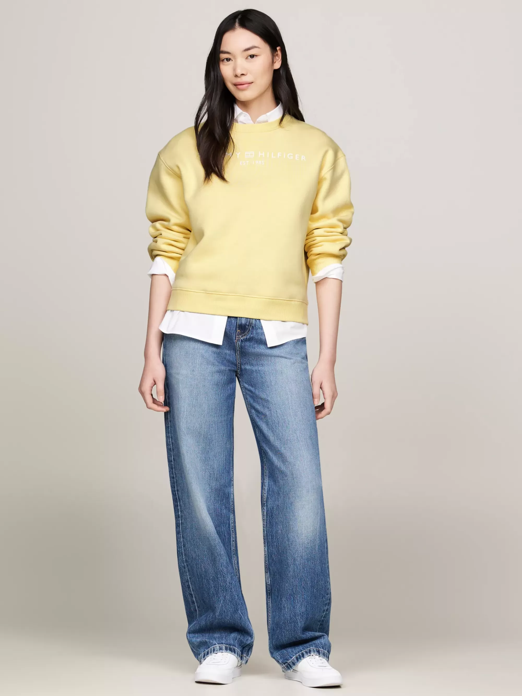 Sweatshirts & Hoodies*Tommy Hilfiger Sweatshirt Met Ronde Hals En Logo LEMON ZEST
