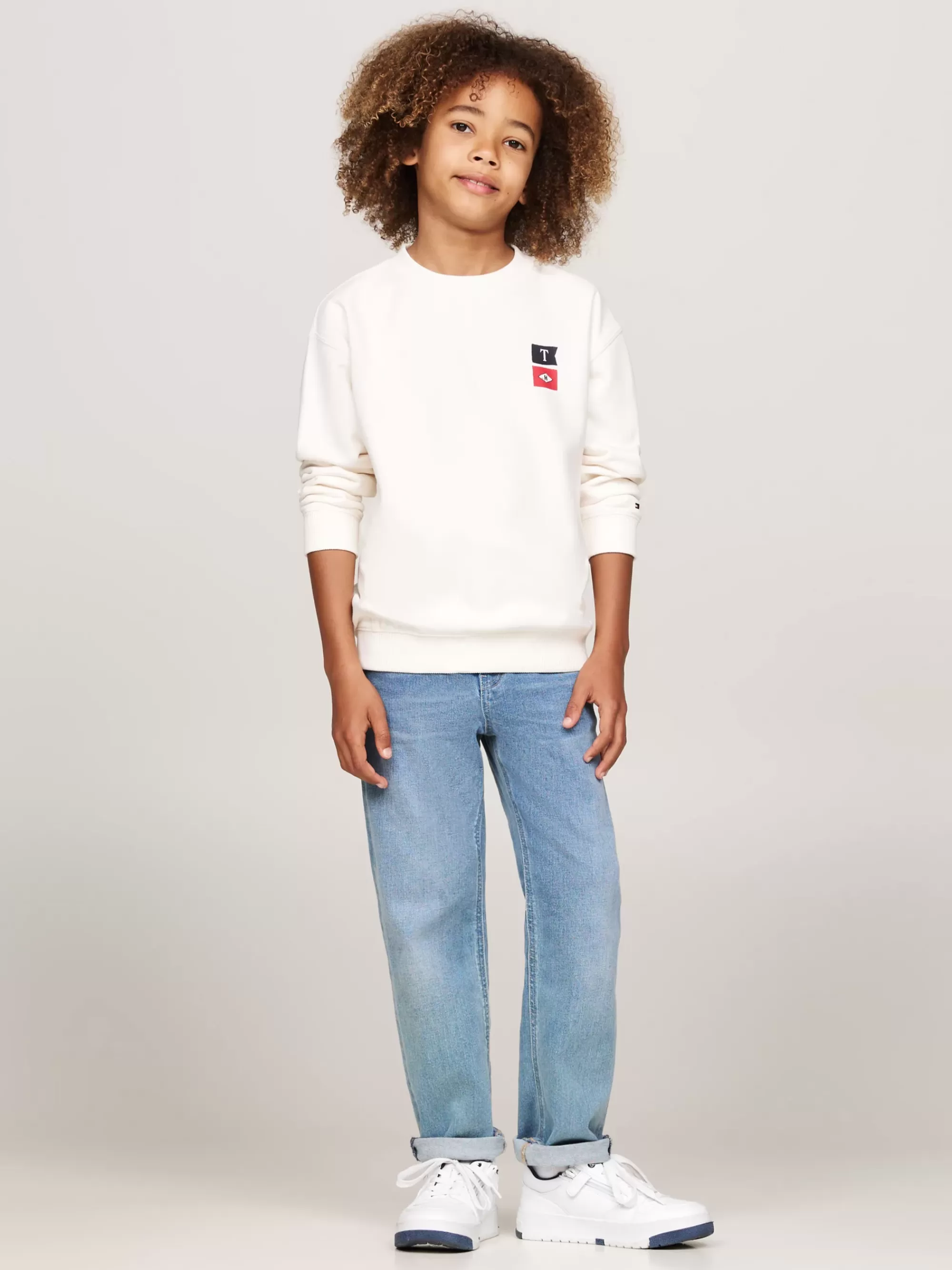 Sweatshirts & Hoodies*Tommy Hilfiger Sweatshirt Met Ronde Hals En Ruglogo ANCIENT WHITE