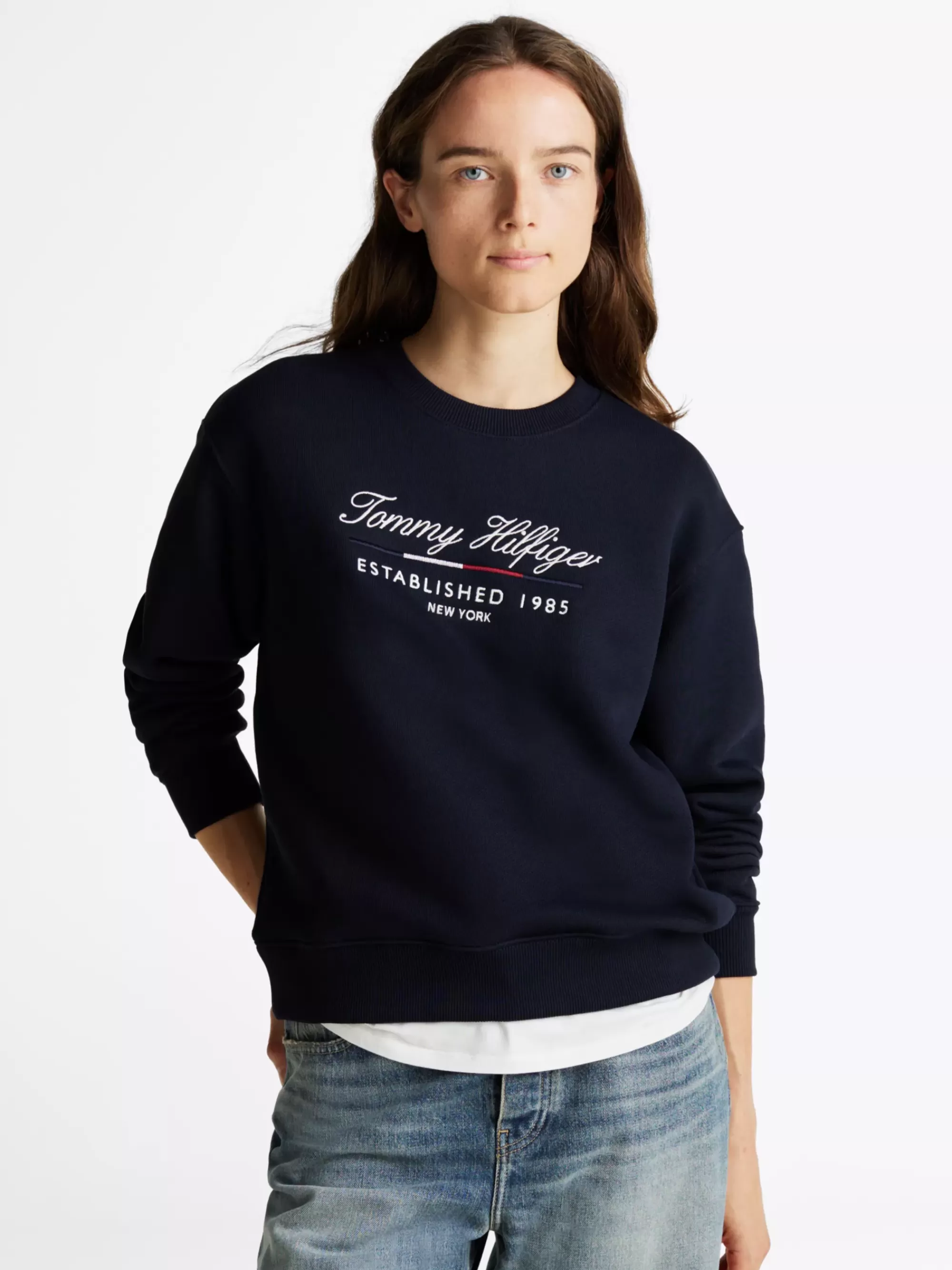 Sweatshirts & Hoodies*Tommy Hilfiger Sweatshirt Met Ronde Hals En Scriptlogo DESERT SKY