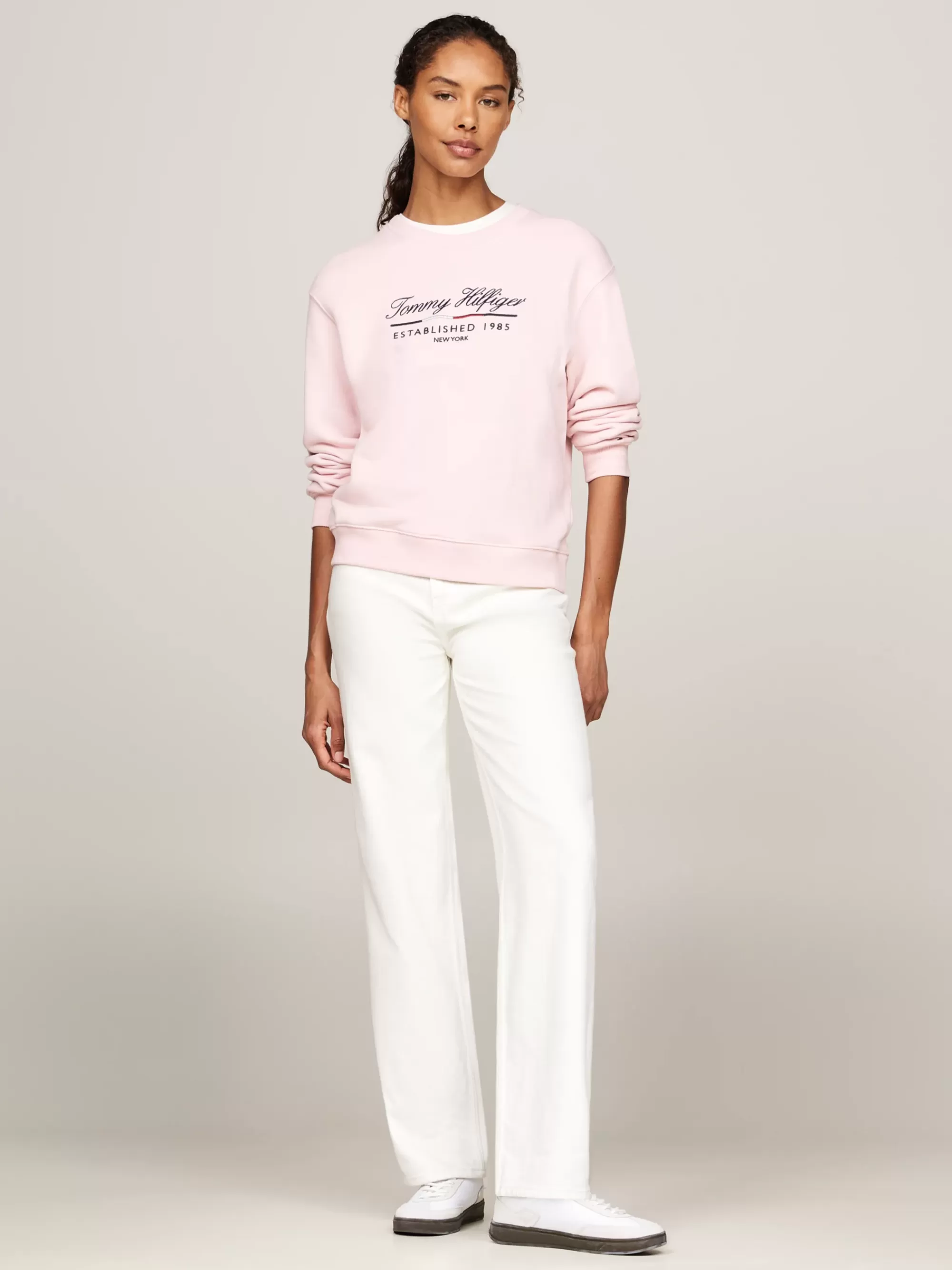 Sweatshirts & Hoodies*Tommy Hilfiger Sweatshirt Met Ronde Hals En Scriptlogo DELICATE PINK