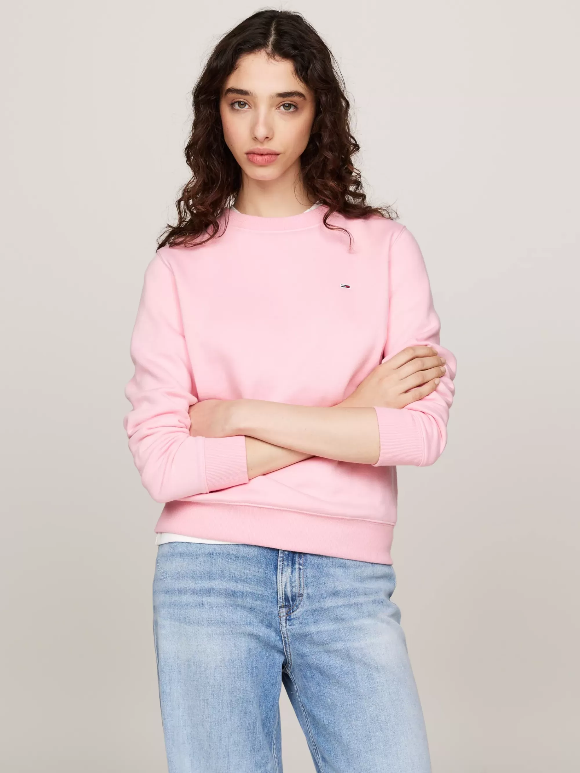 Sweatshirts & Hoodies*Tommy Hilfiger Sweatshirt Met Ronde Hals En Vlagpatch BALLET PINK