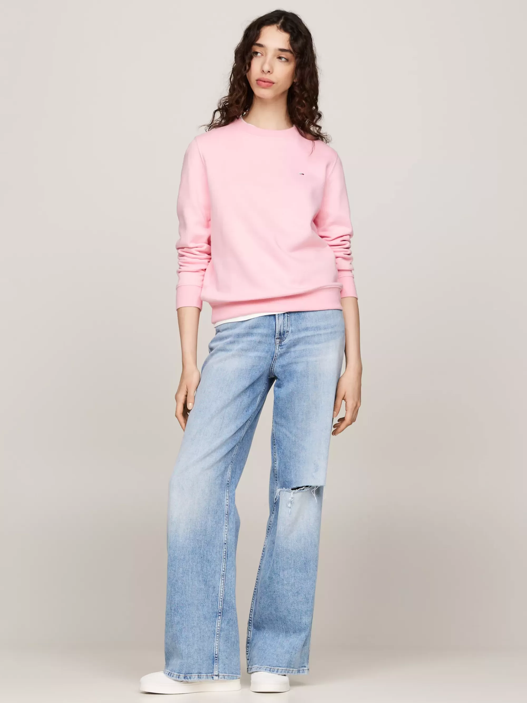 Sweatshirts & Hoodies*Tommy Hilfiger Sweatshirt Met Ronde Hals En Vlagpatch BALLET PINK