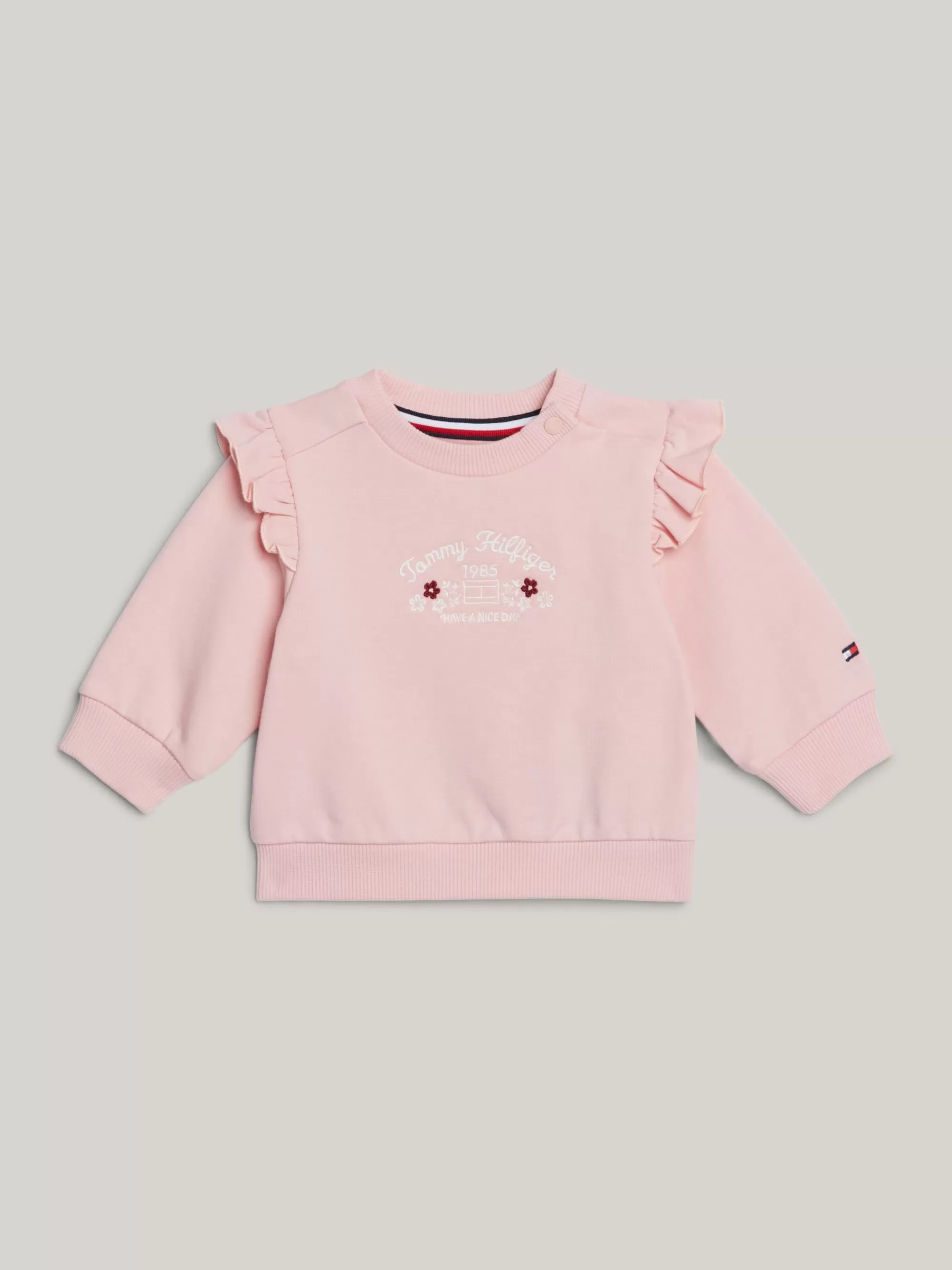 Meisjes | Jongens*Tommy Hilfiger Sweatshirt Met Ruches Op De Schouder En Logo SOFT ROSE
