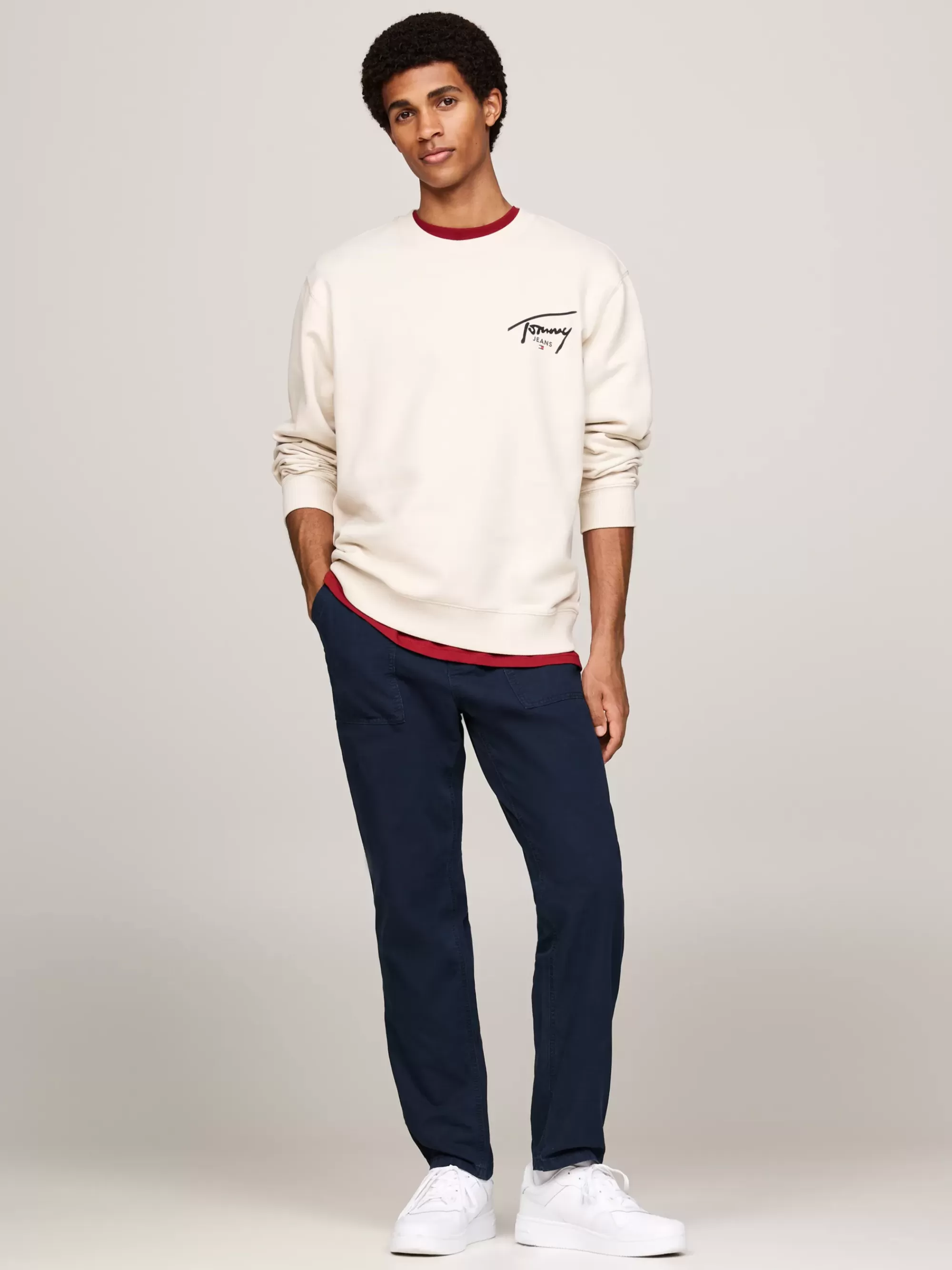 Sweatshirts & Hoodies*Tommy Hilfiger Sweatshirt Met Signature-logo Op De Rug NEWSPRINT