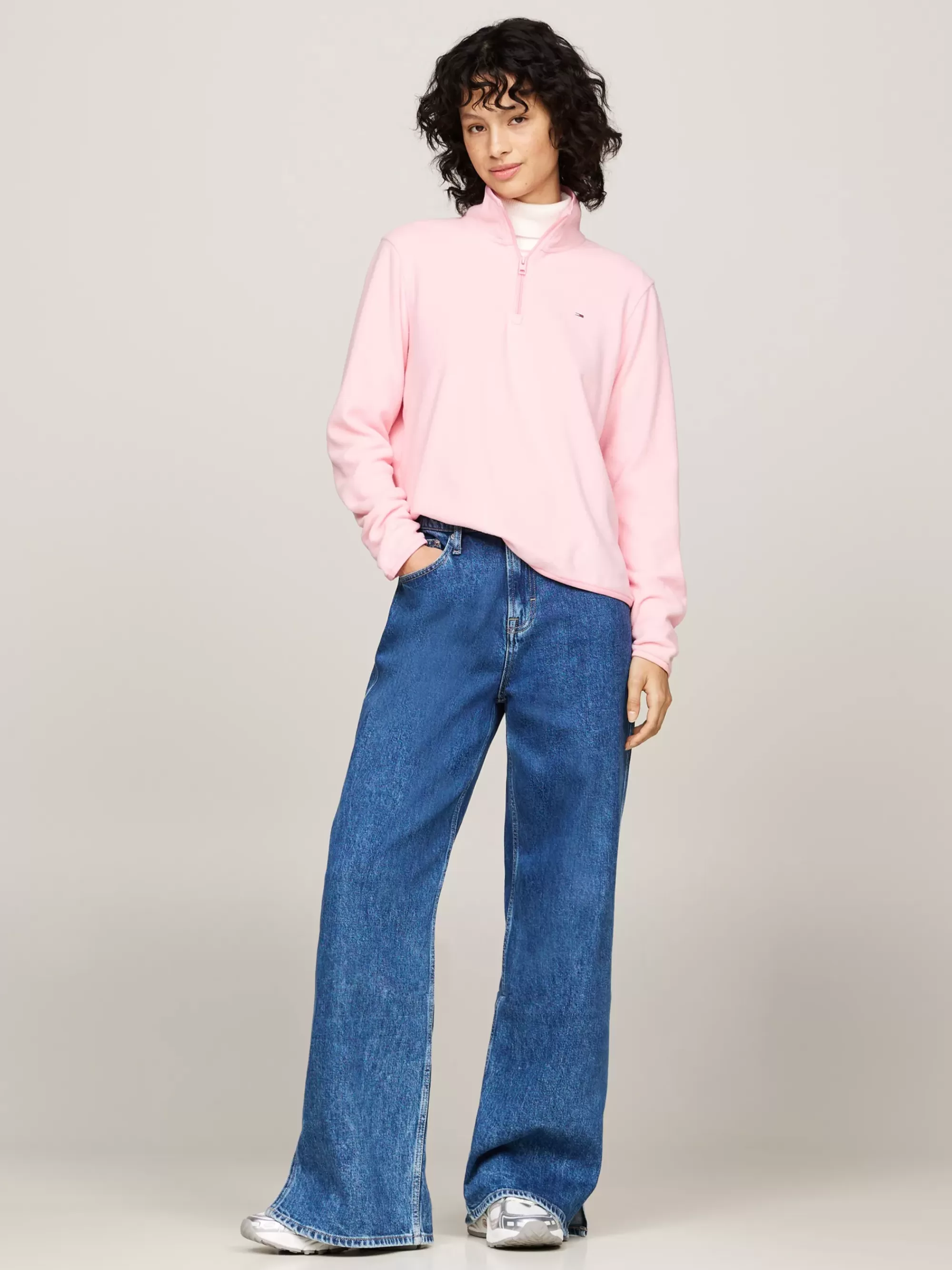 Sweatshirts & Hoodies*Tommy Hilfiger Sweatshirt Van Fleece Met 1/4 Rits BALLET PINK