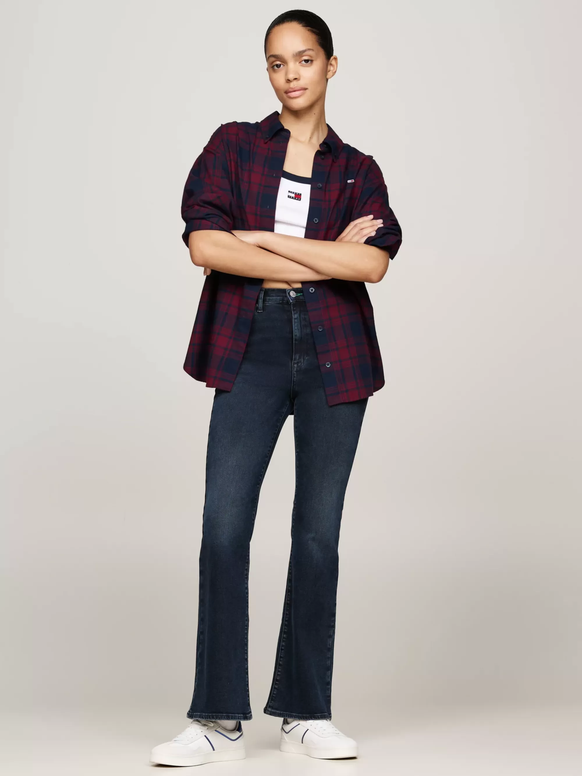 Jeans*Tommy Hilfiger Sylvia High Rise Flared Jeans Met Fading DENIM DARK