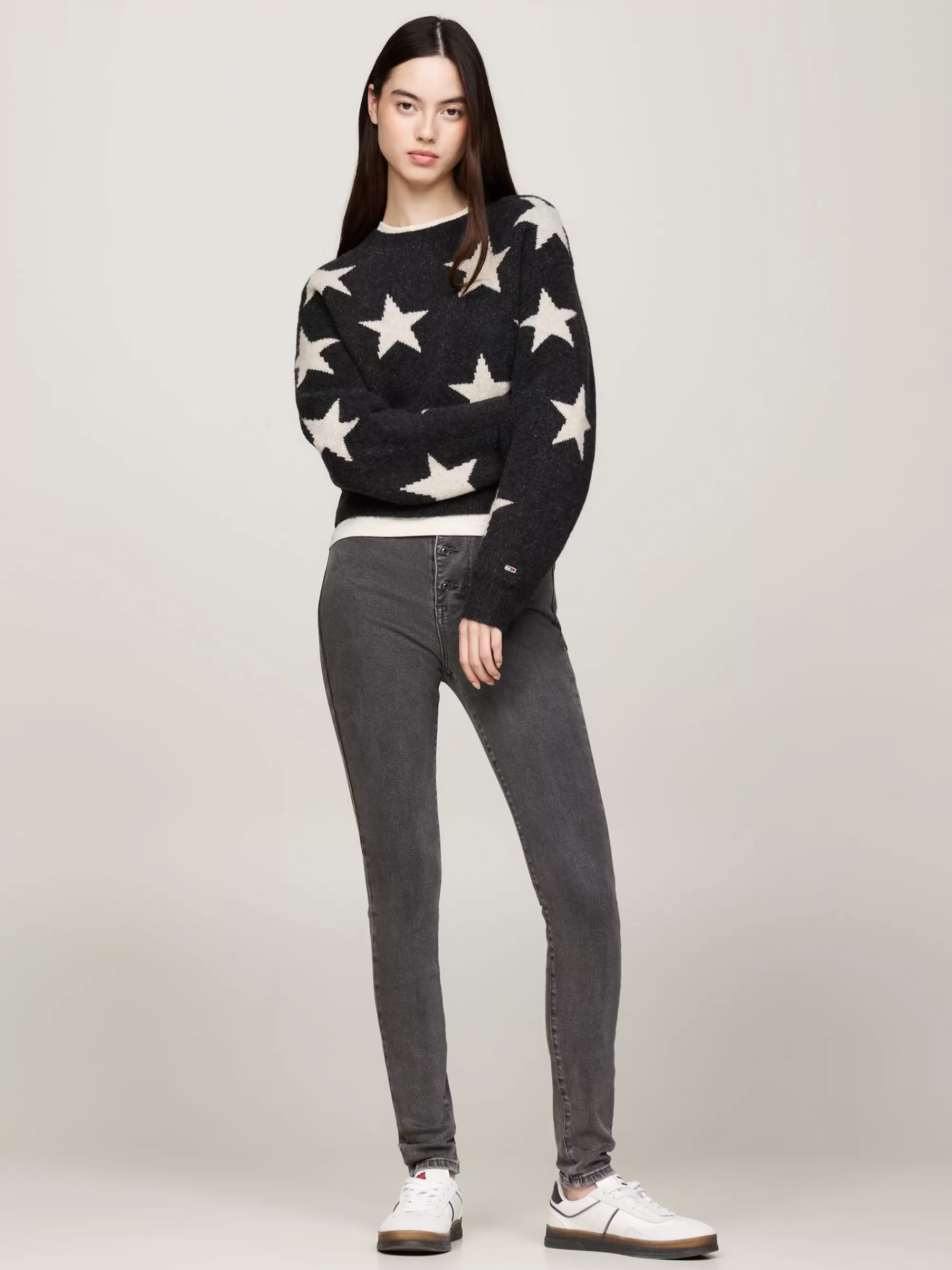 Jeans*Tommy Hilfiger Sylvia Zwarte Faded High Rise Skinny Jeans DENIM BLACK