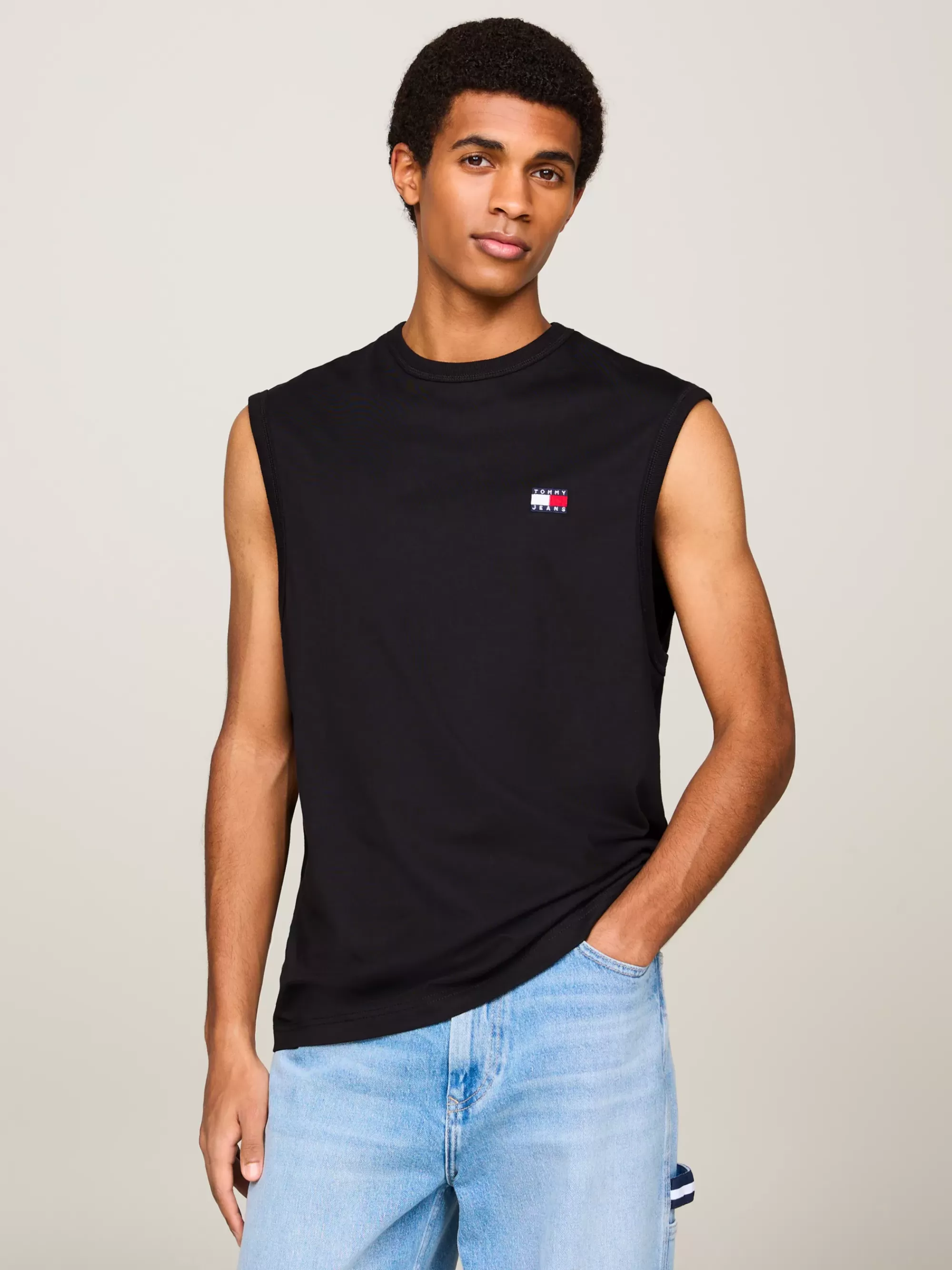 Plus Size Kleding & Inclusieve Maten | T-Shirts*Tommy Hilfiger Tanktop Met Ronde Hals En Badge BLACK