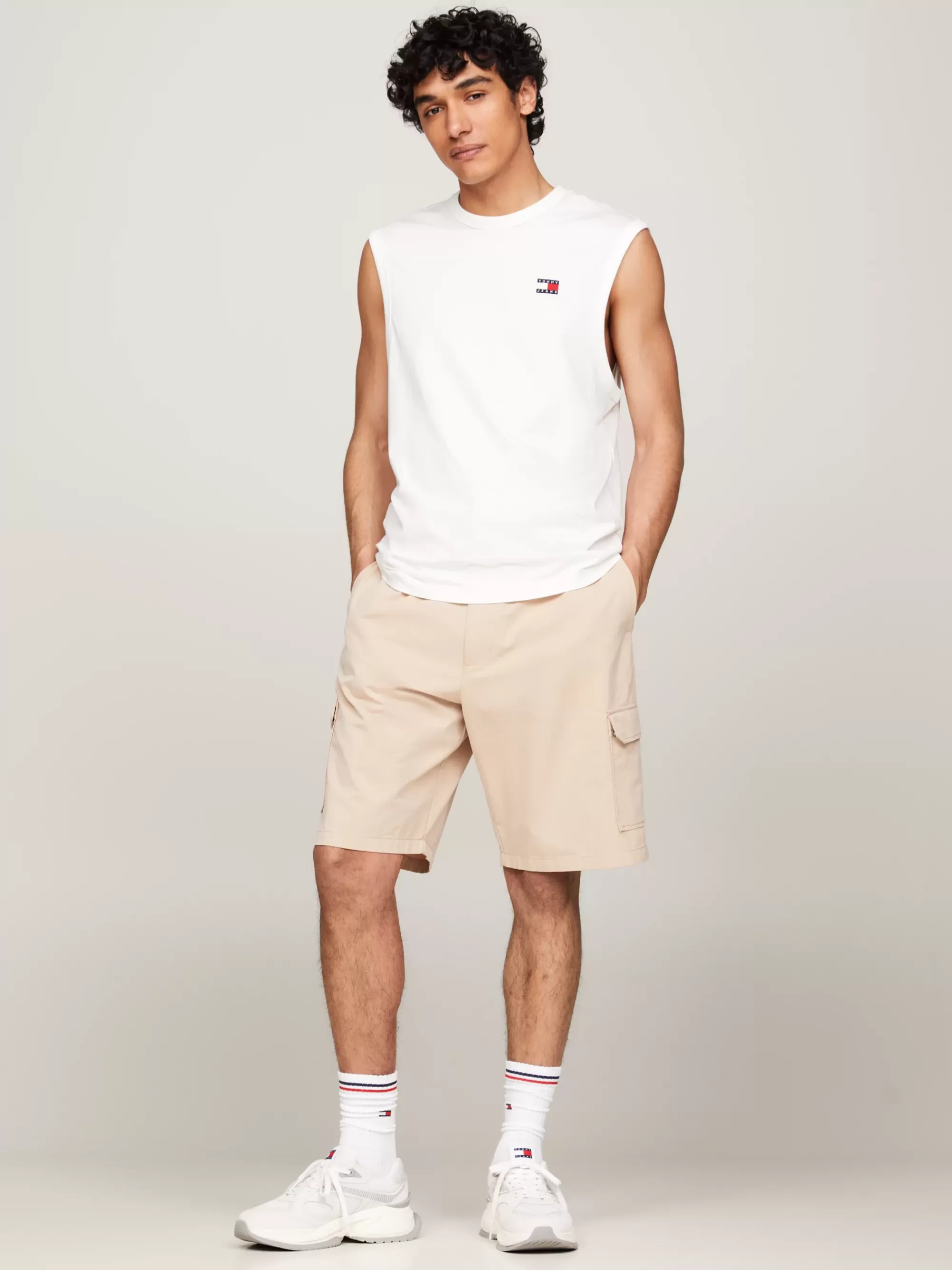 Plus Size Kleding & Inclusieve Maten | T-Shirts*Tommy Hilfiger Tanktop Met Ronde Hals En Badge ANCIENT WHITE
