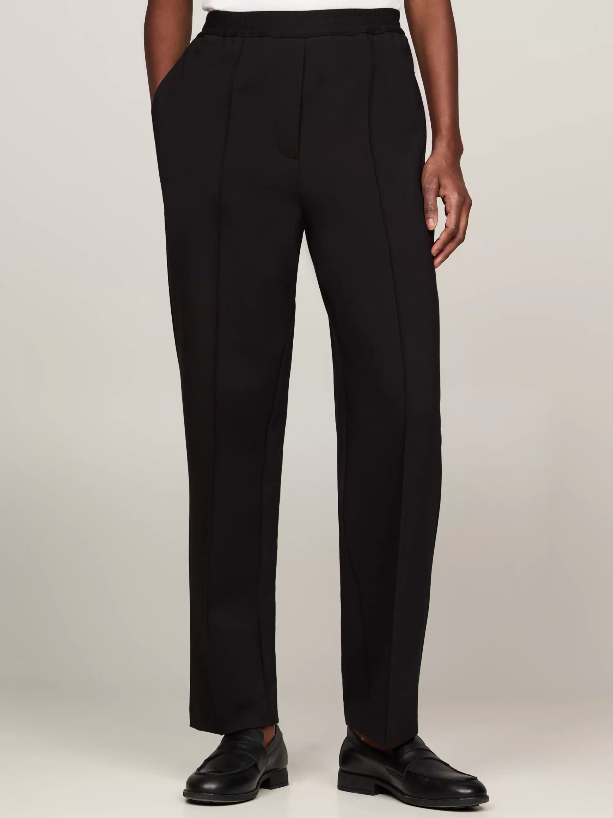 Broeken*Tommy Hilfiger Tapered Broek Met Metalen Vlag BLACK