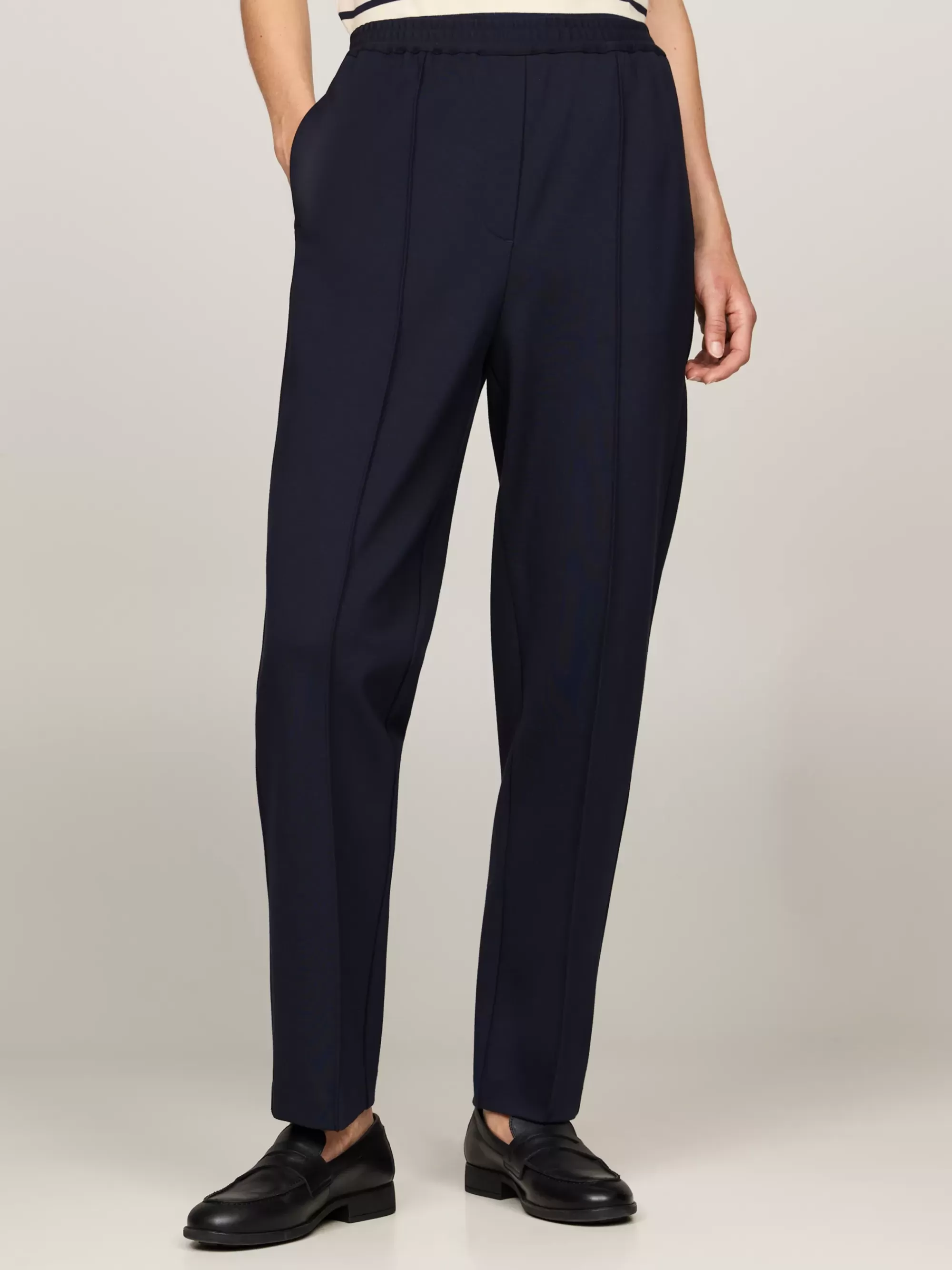 Broeken*Tommy Hilfiger Tapered Broek Met Metalen Vlag DESERT SKY