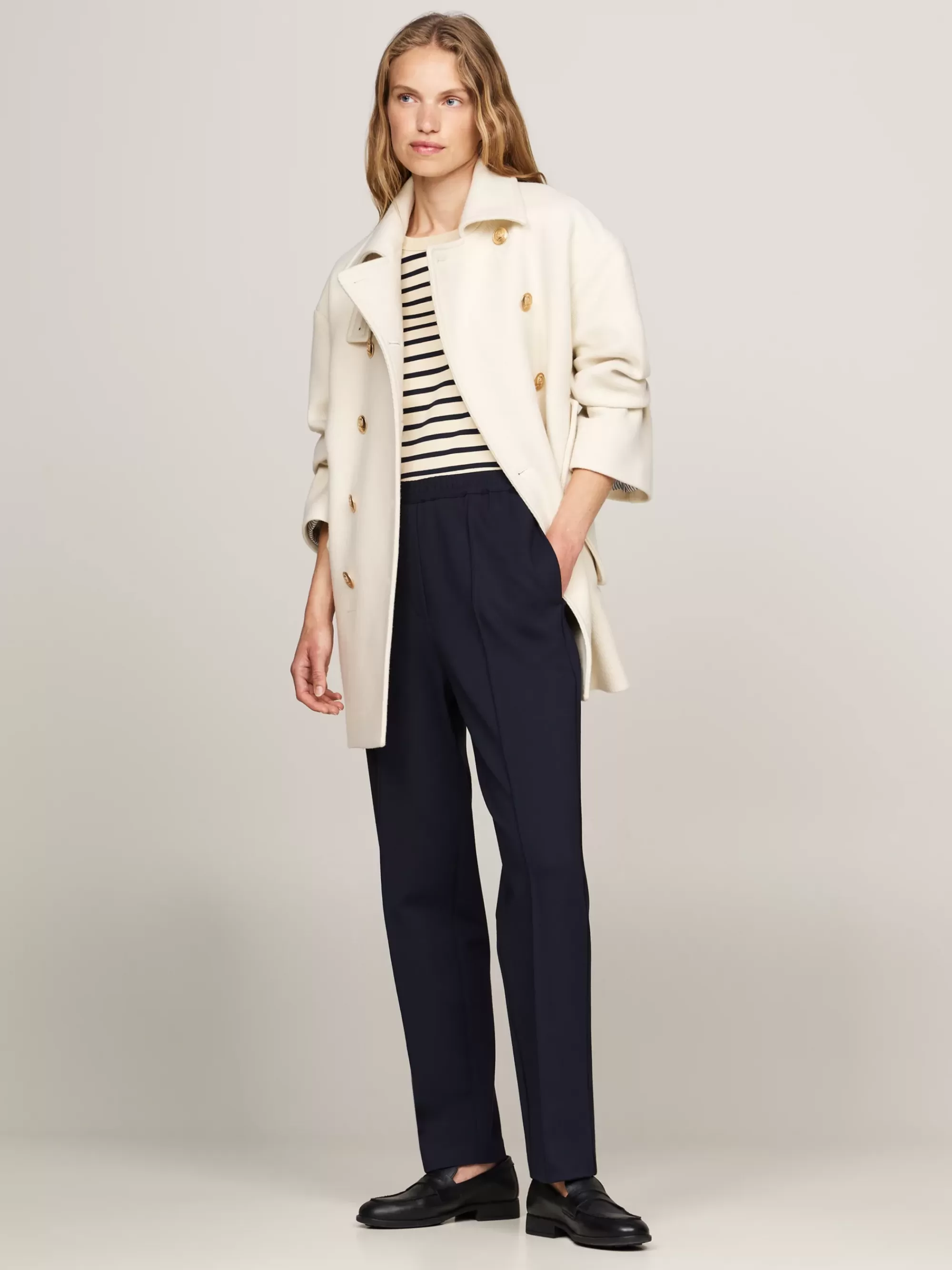 Broeken*Tommy Hilfiger Tapered Broek Met Metalen Vlag DESERT SKY