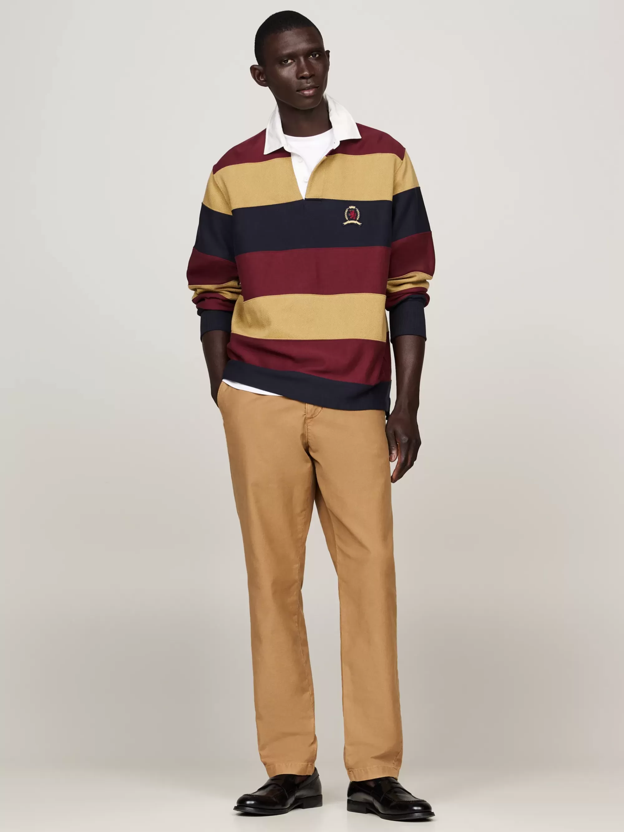 Broeken*Tommy Hilfiger Tapered Chino Van Stretchgabardine SAFARI CANVAS