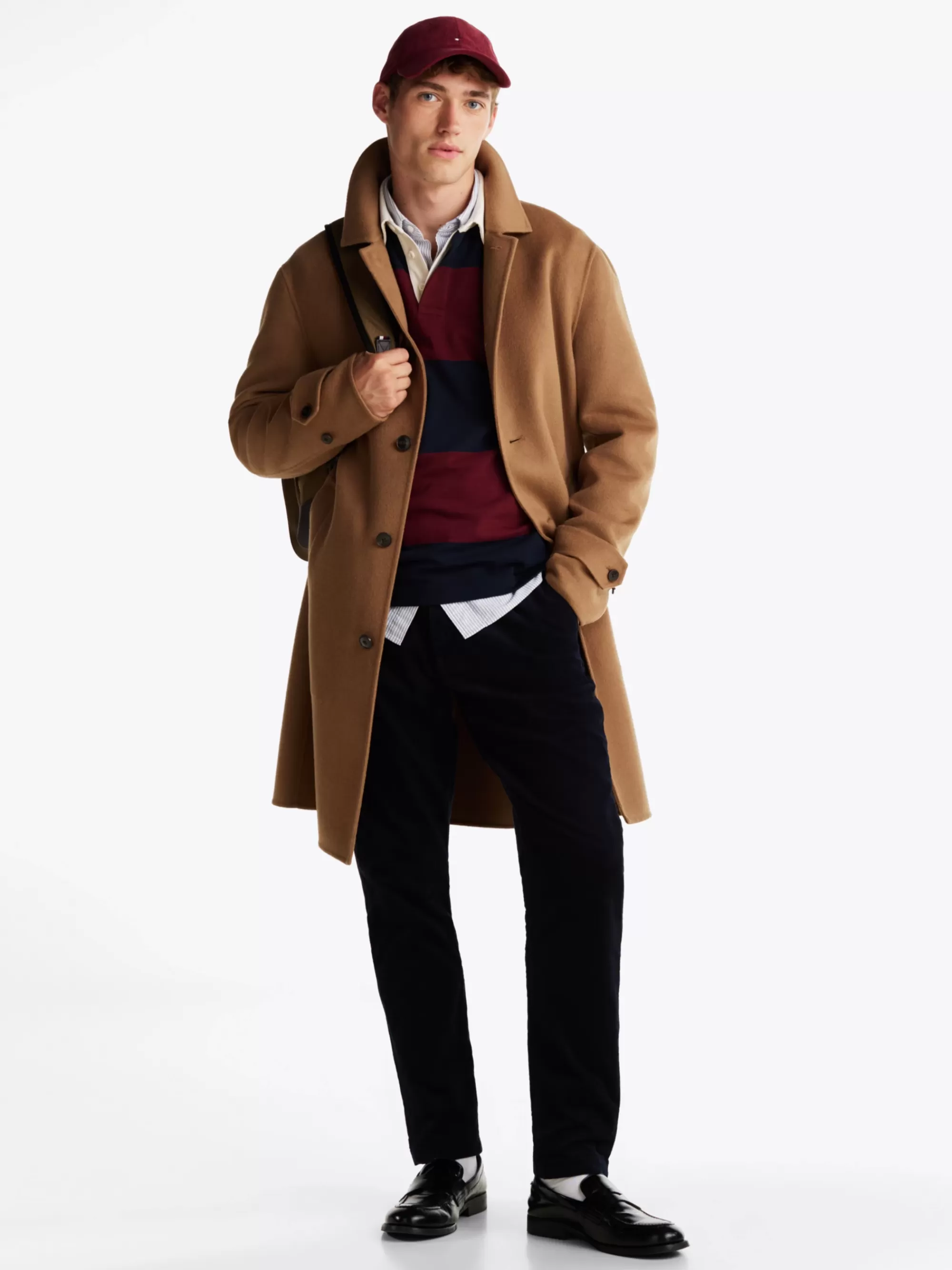 Broeken*Tommy Hilfiger Tapered Chino Van Stretchkatoenen Corduroy DESERT SKY
