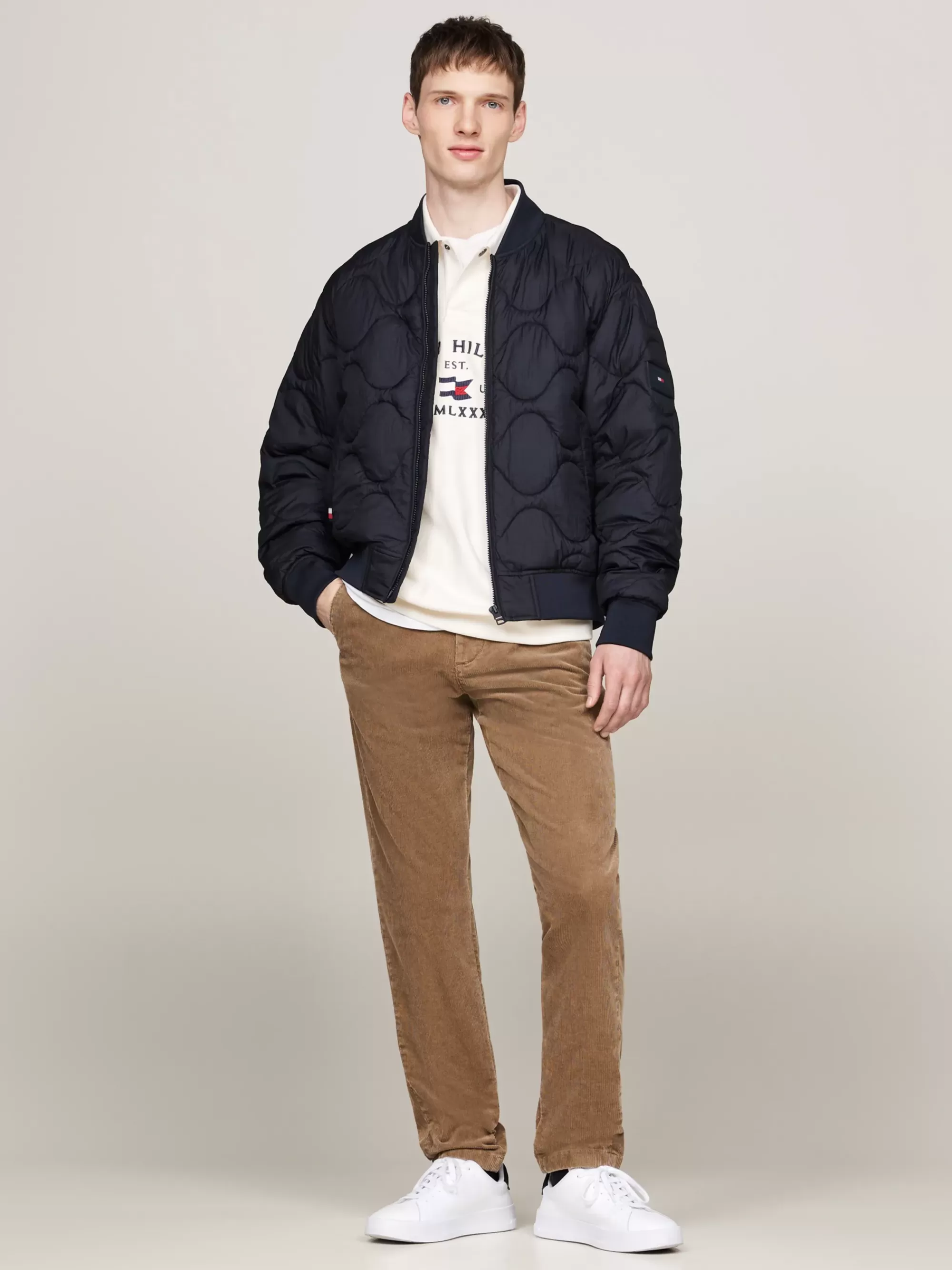Broeken*Tommy Hilfiger Tapered Chino Van Stretchkatoenen Corduroy SAFARI CANVAS