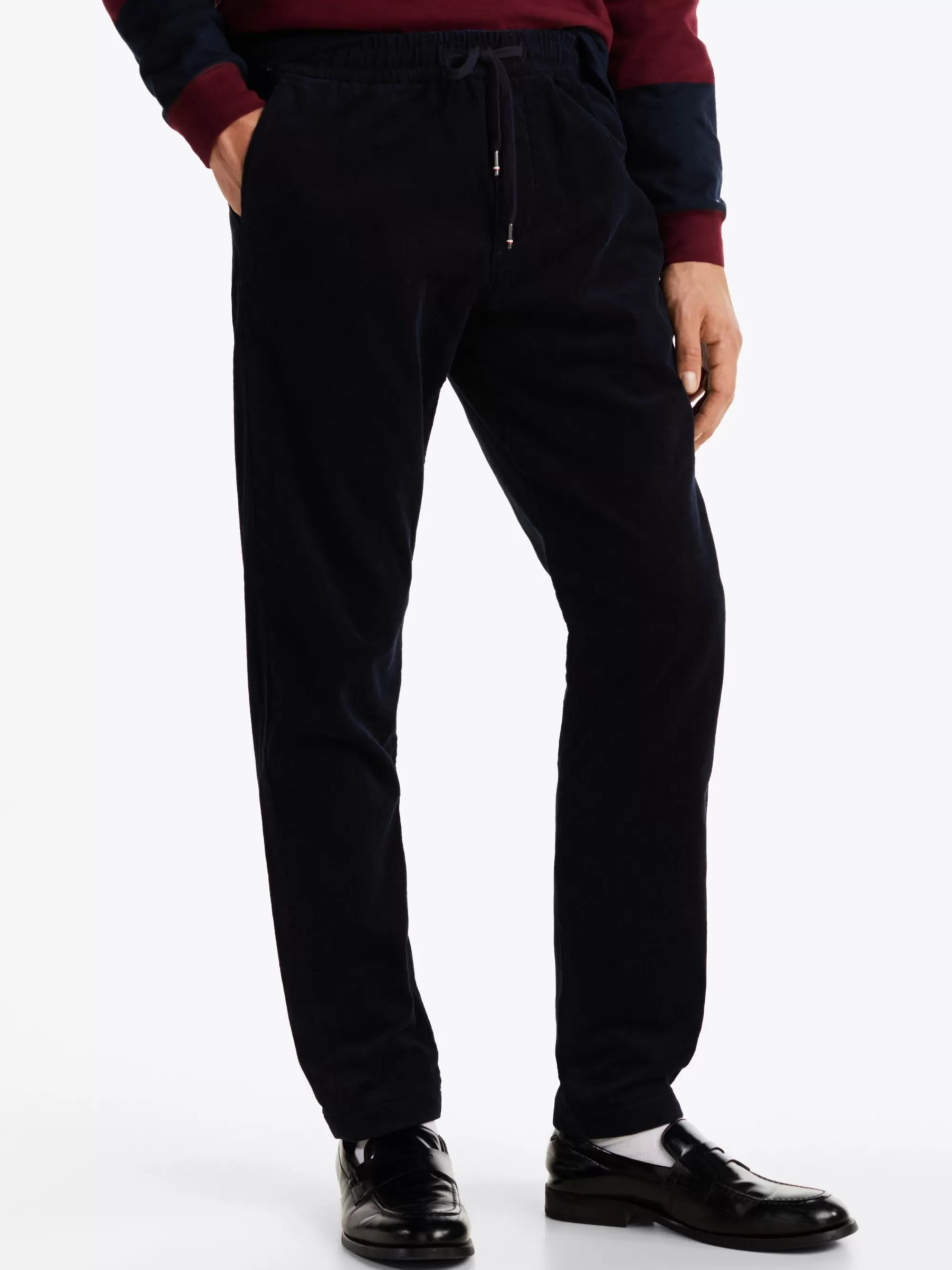 Broeken*Tommy Hilfiger Tapered Chino Van Stretchkatoenen Corduroy DESERT SKY