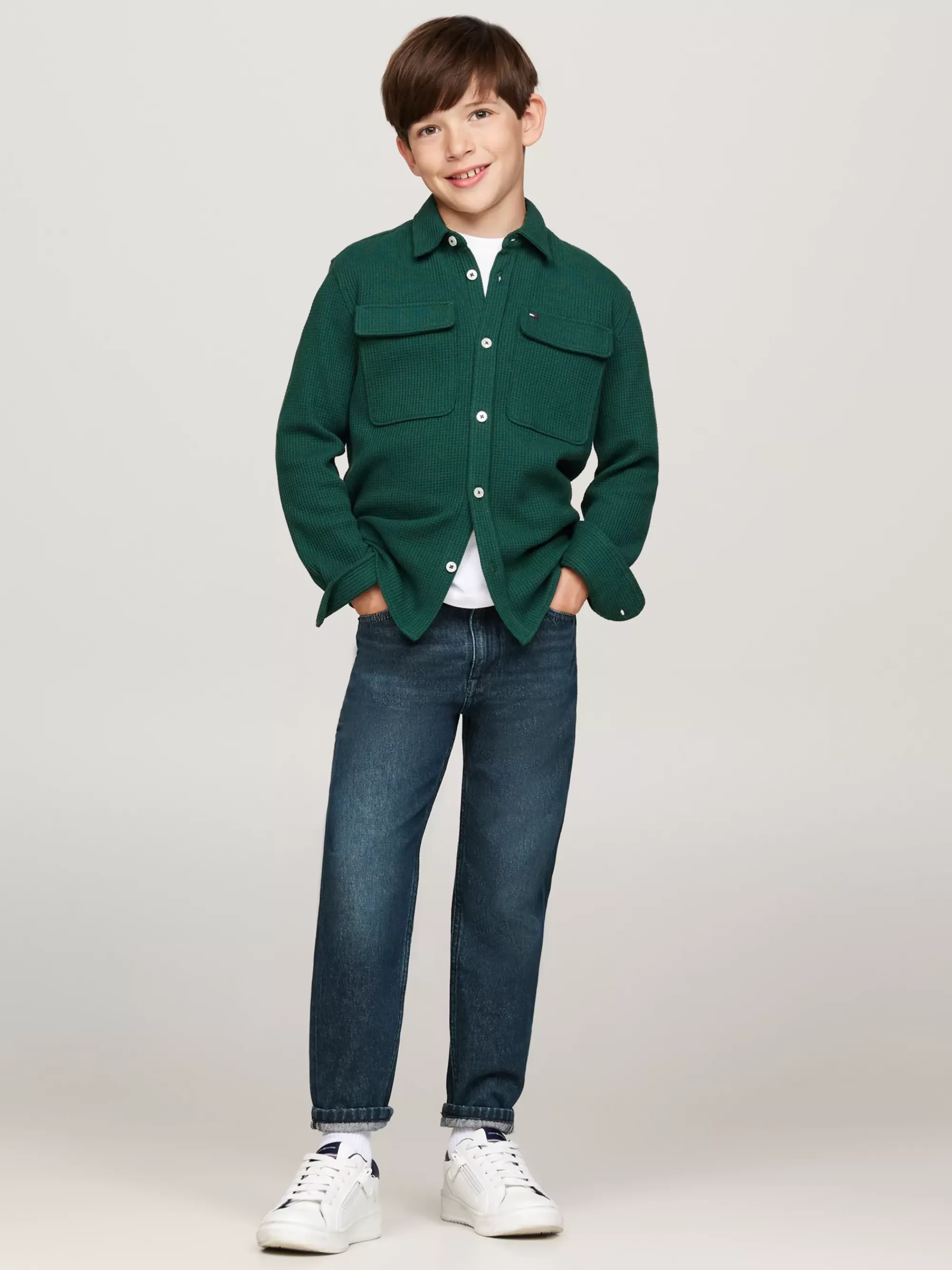 Jeans*Tommy Hilfiger Tapered Jeans Met Groene Wassing GREENCAST
