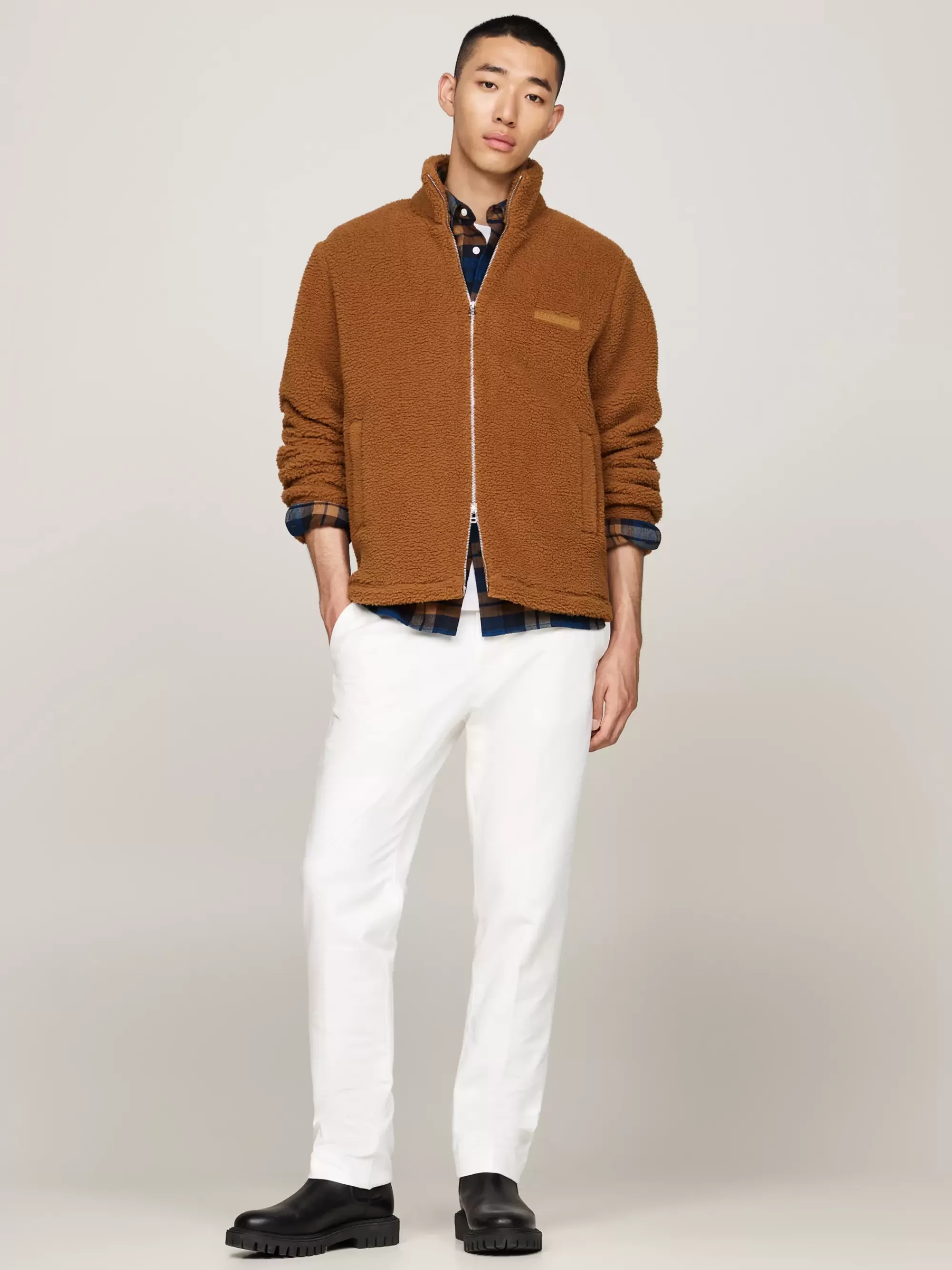 Sweatshirts & Hoodies*Tommy Hilfiger Teddy-fleece Sweatshirt Met Rits COUNTRY BROWN