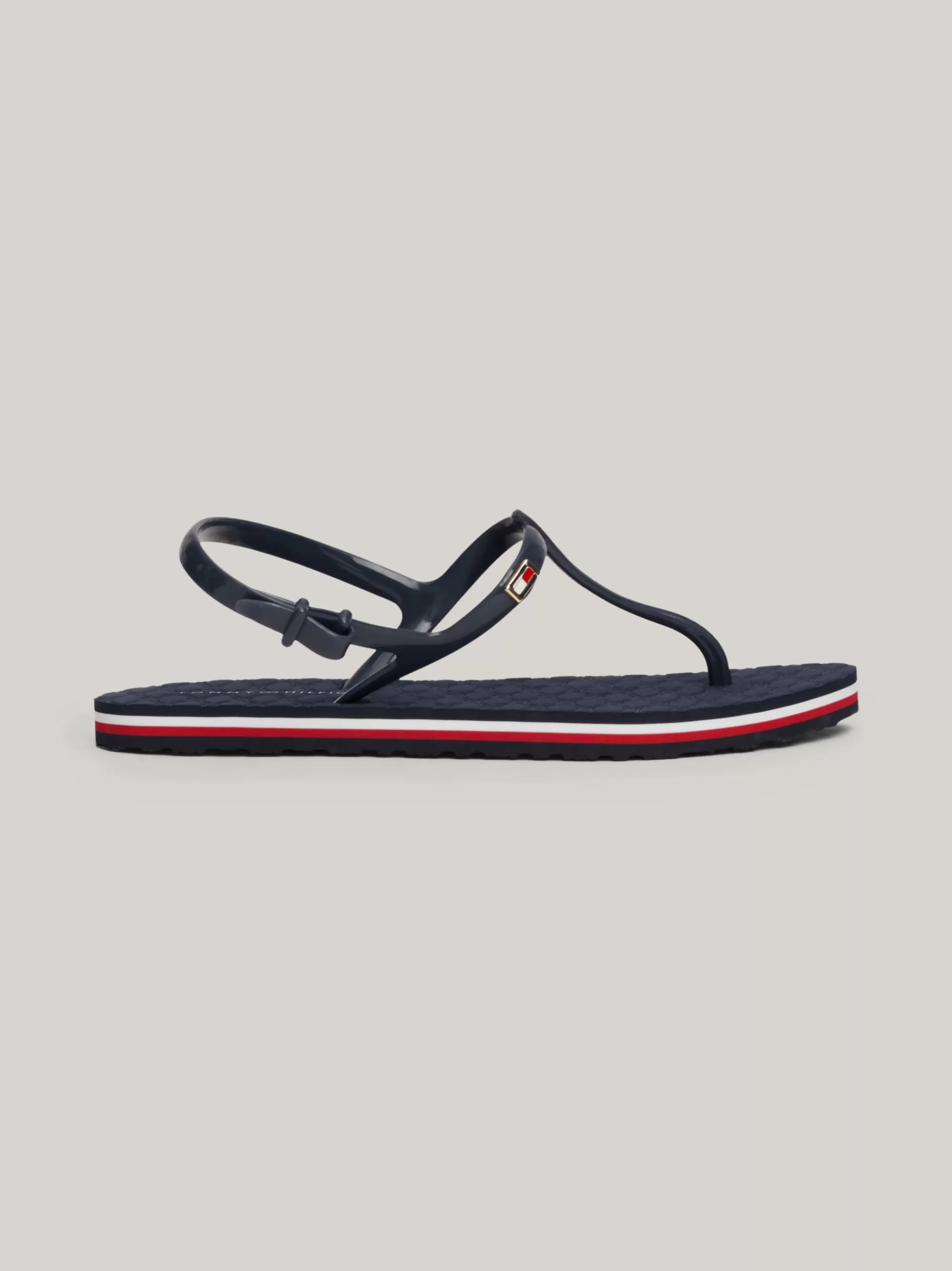 Sandalen*Tommy Hilfiger Teenslipper Met Enkelbandje En Vlag SPACE BLUE