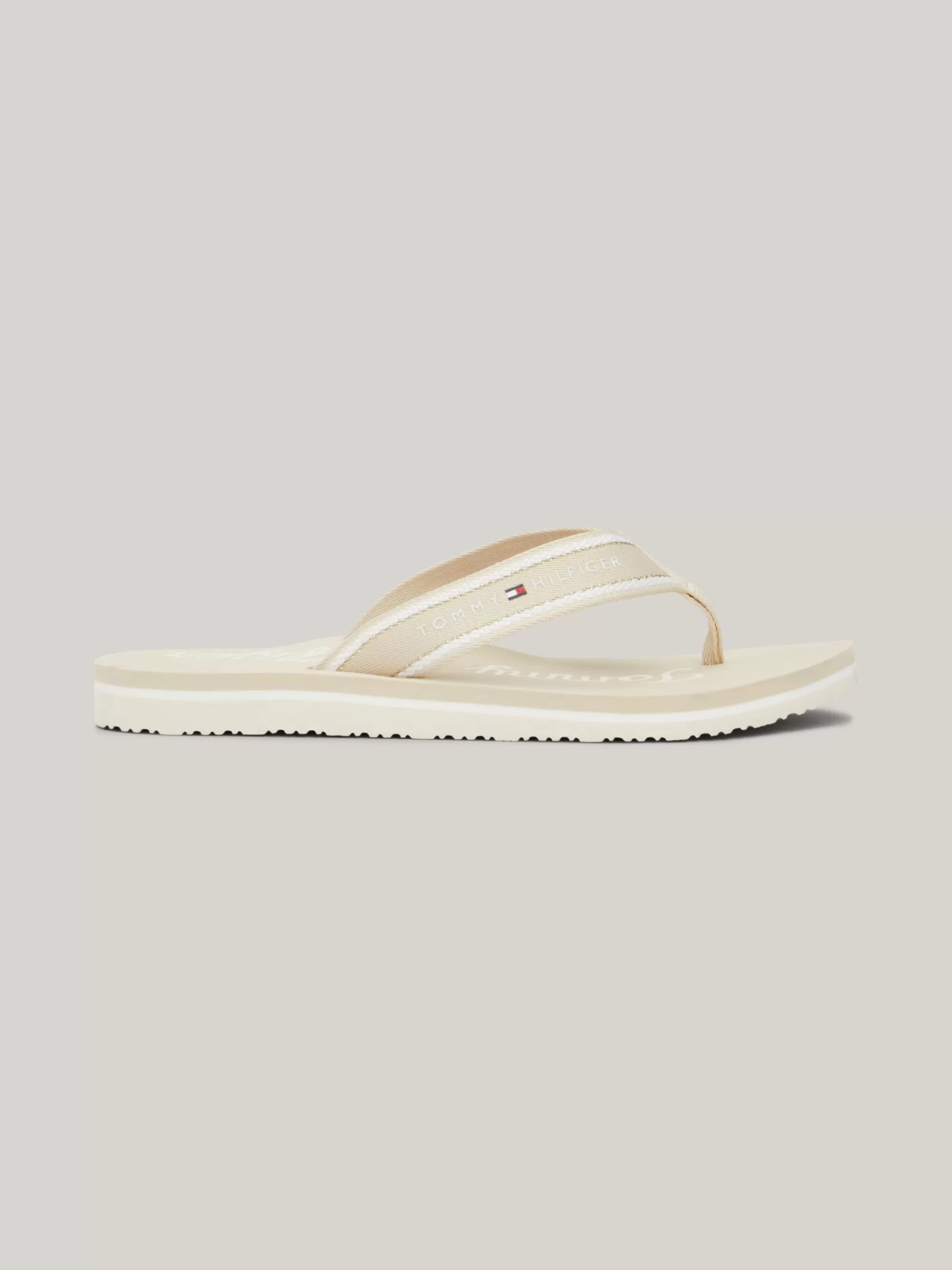 Sandalen*Tommy Hilfiger Teenslipper Met Grafisch Logo CLASSIC BEIGE
