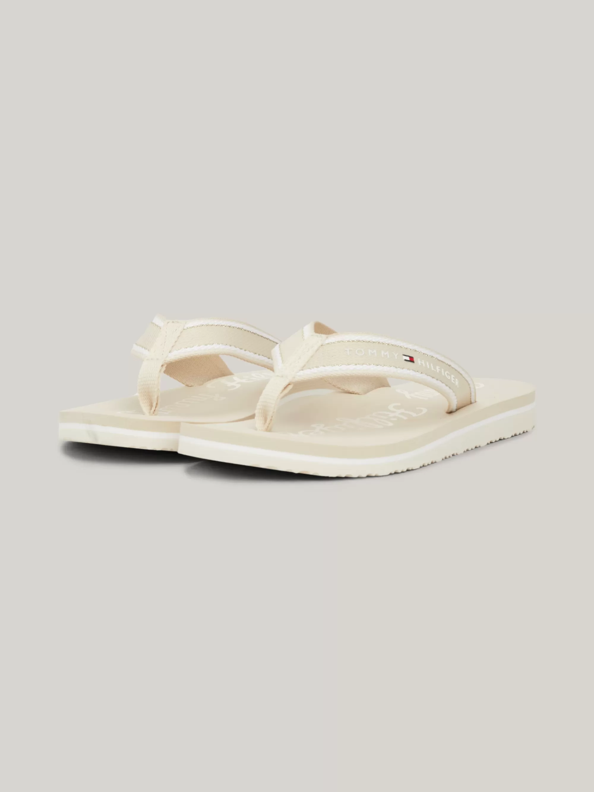 Sandalen*Tommy Hilfiger Teenslipper Met Grafisch Logo CLASSIC BEIGE