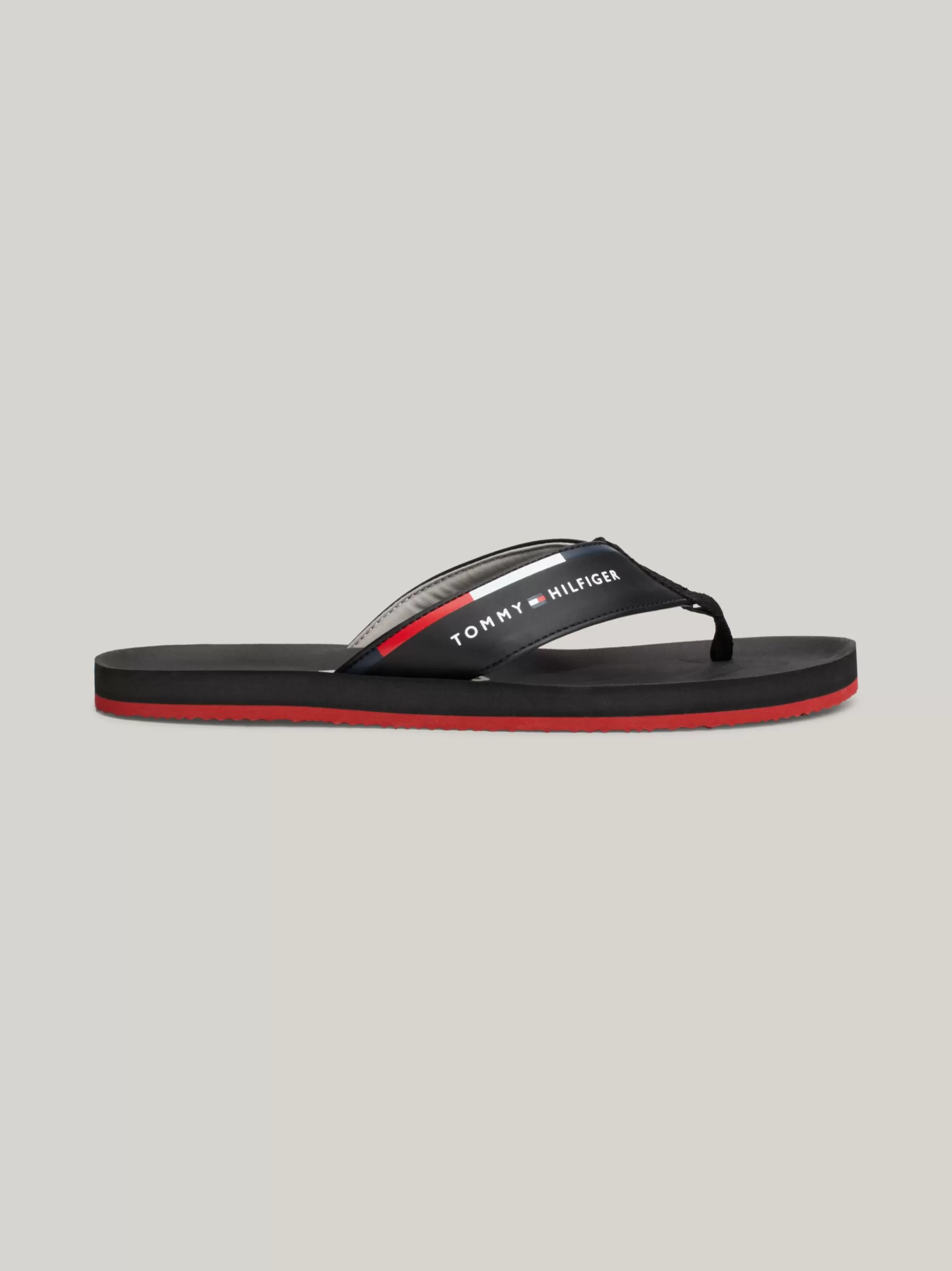 Sandalen & Flip Flops*Tommy Hilfiger Teenslipper Met Logo Op De Band BLACK