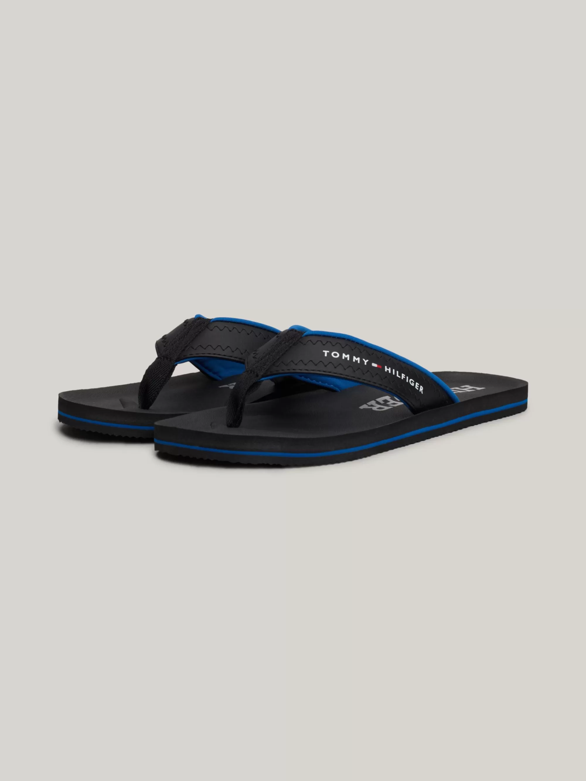 Sandalen & Flip Flops*Tommy Hilfiger Teenslipper Met Logobandjes BLACK