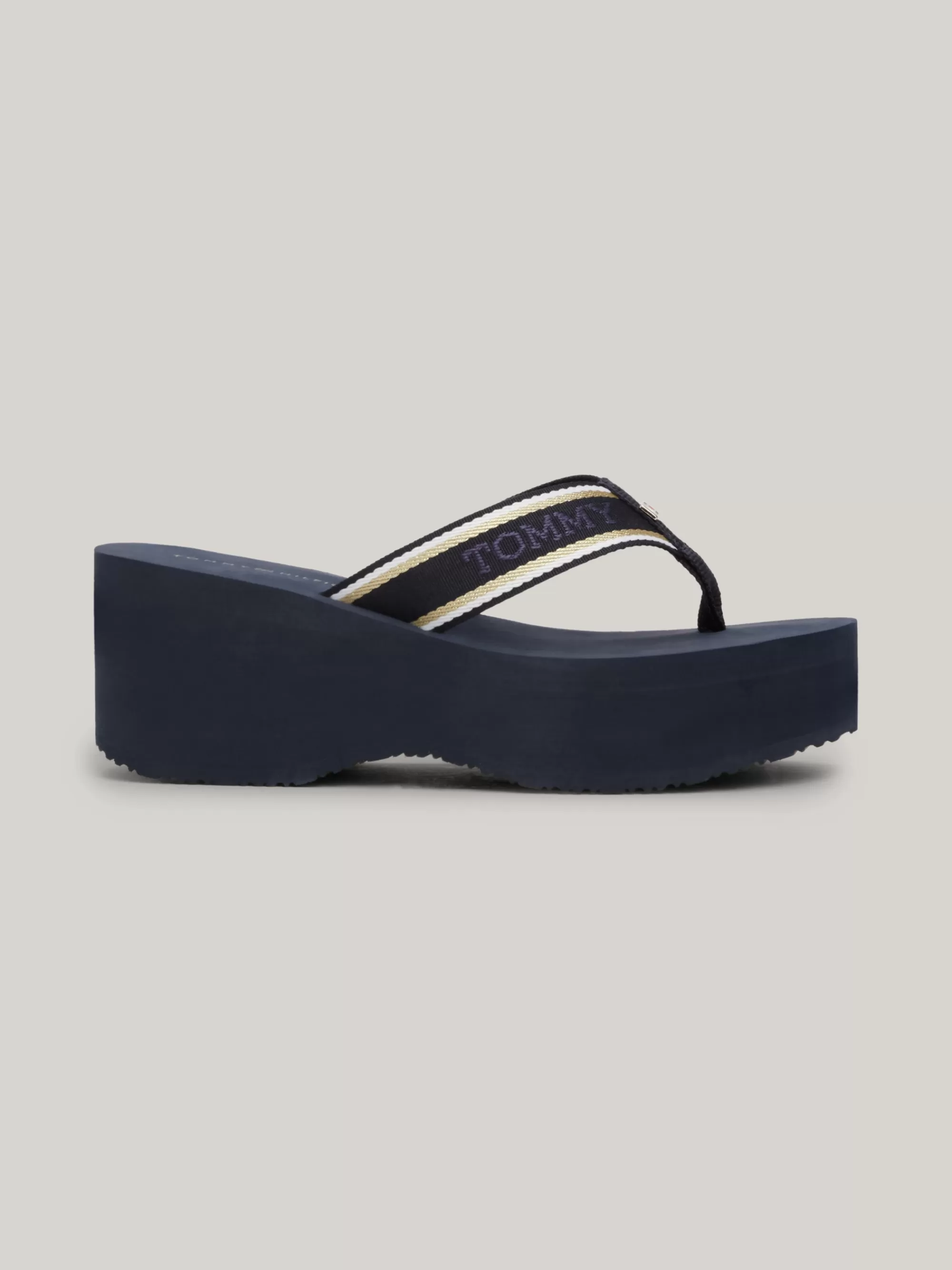 Sandalen*Tommy Hilfiger Teenslipper Met Plateauzool En Logo SPACE BLUE