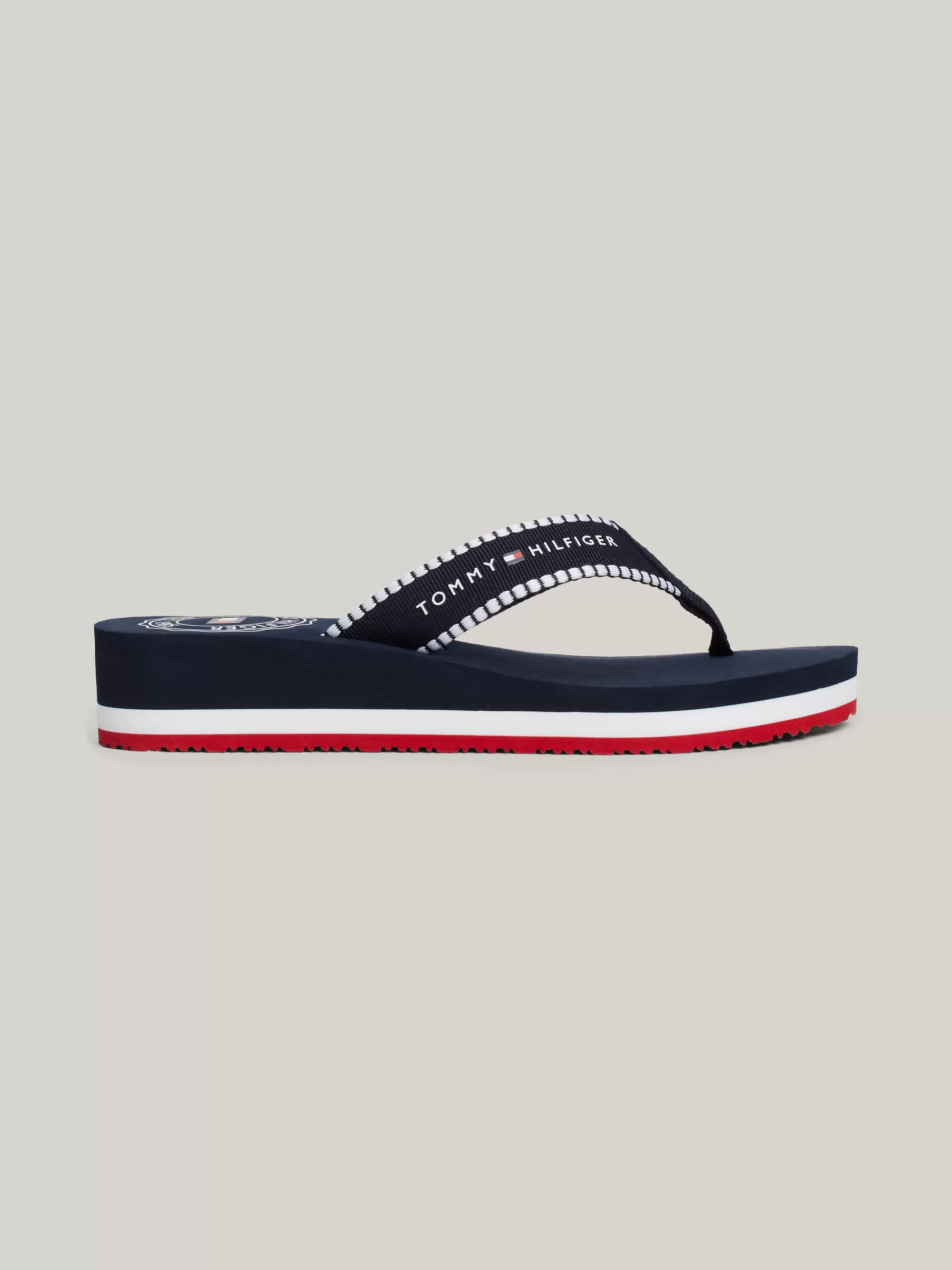 Sandalen*Tommy Hilfiger Teenslipper Met Webbing Logoband SPACE BLUE