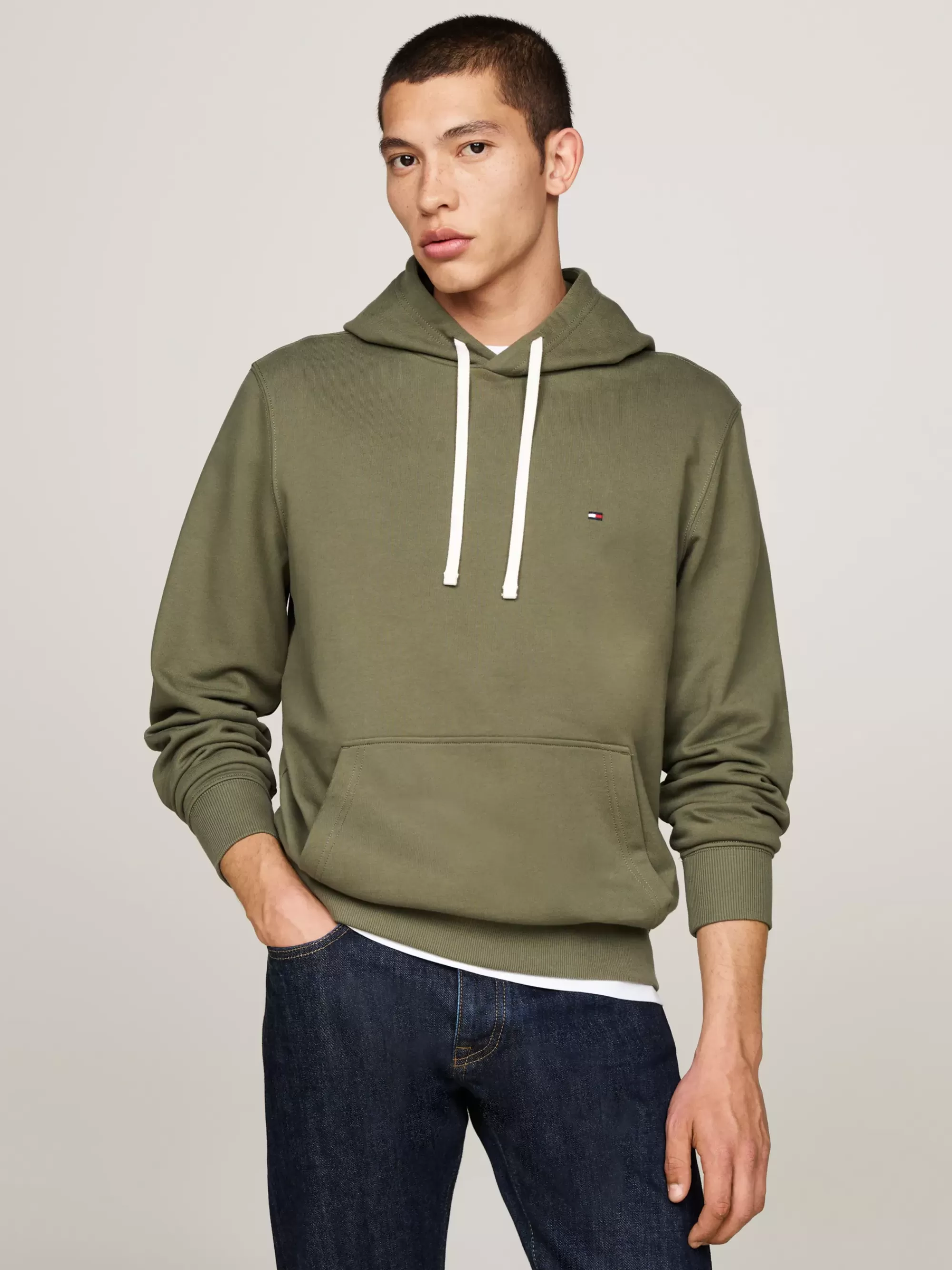 Sweatshirts & Hoodies*Tommy Hilfiger Terry Hoodie Met Geborduurde Vlag BATTLE GREEN