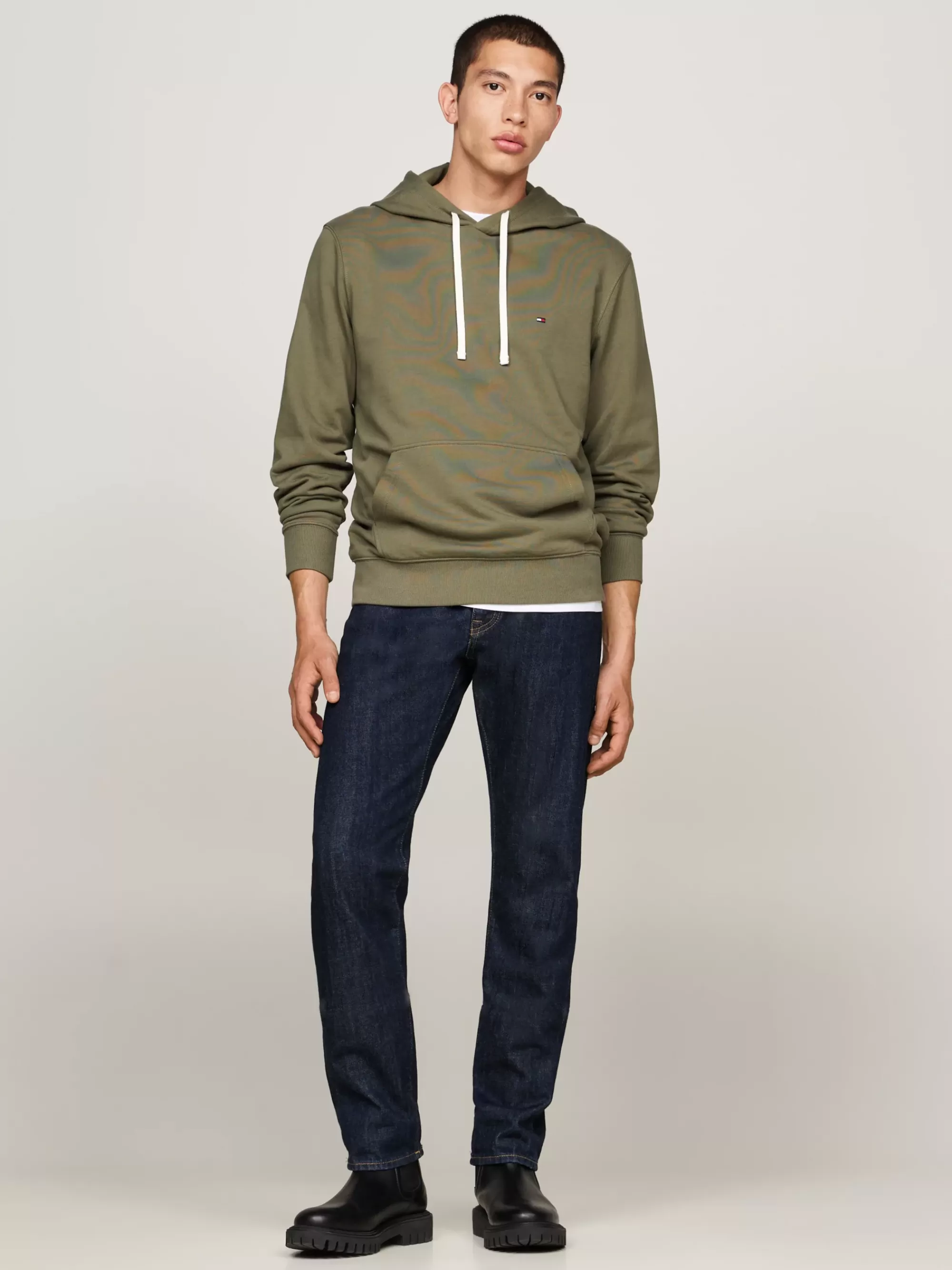 Sweatshirts & Hoodies*Tommy Hilfiger Terry Hoodie Met Geborduurde Vlag BATTLE GREEN