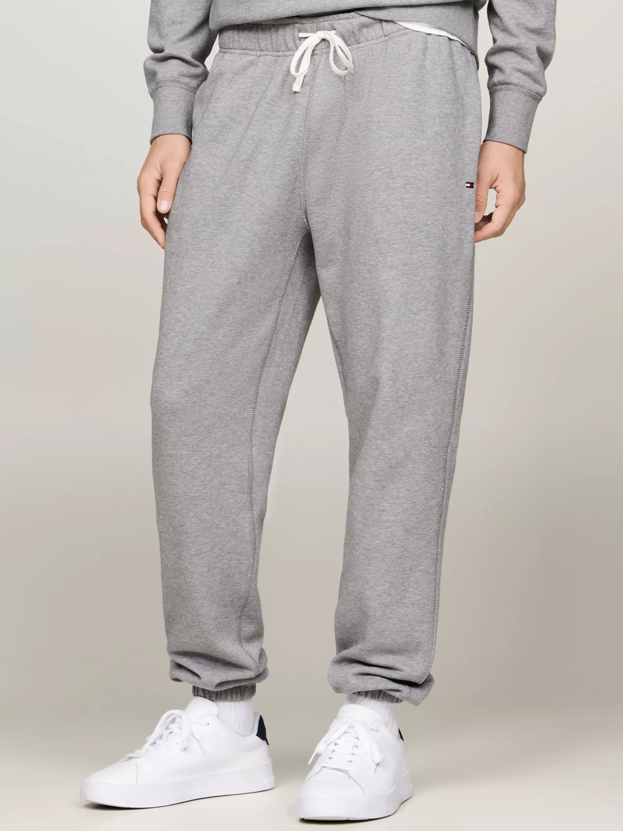 Broeken*Tommy Hilfiger Terry Jogger Met Boorden MEDIUM GREY HEATHER