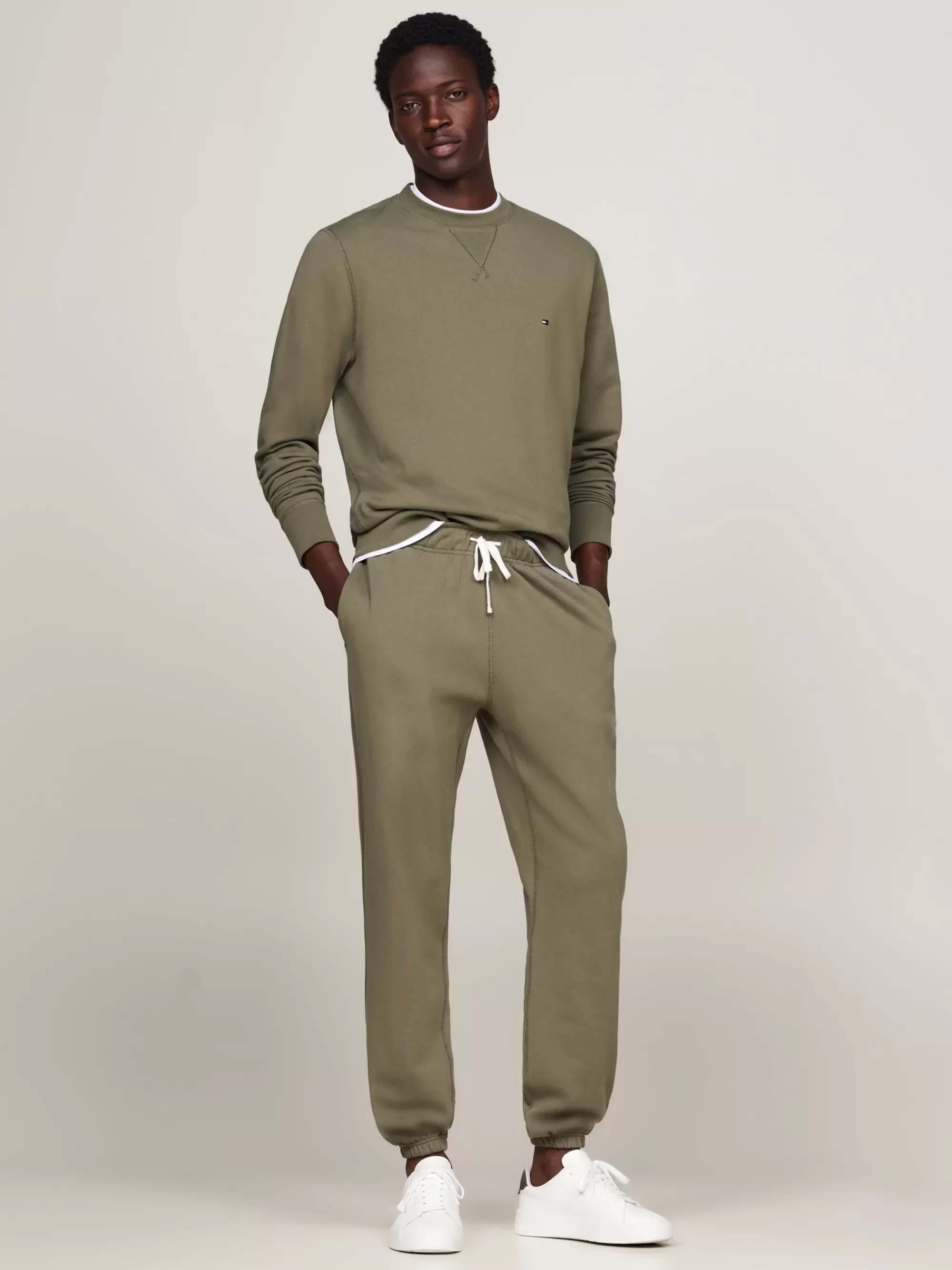 Broeken*Tommy Hilfiger Terry Jogger Met Boorden BATTLE GREEN