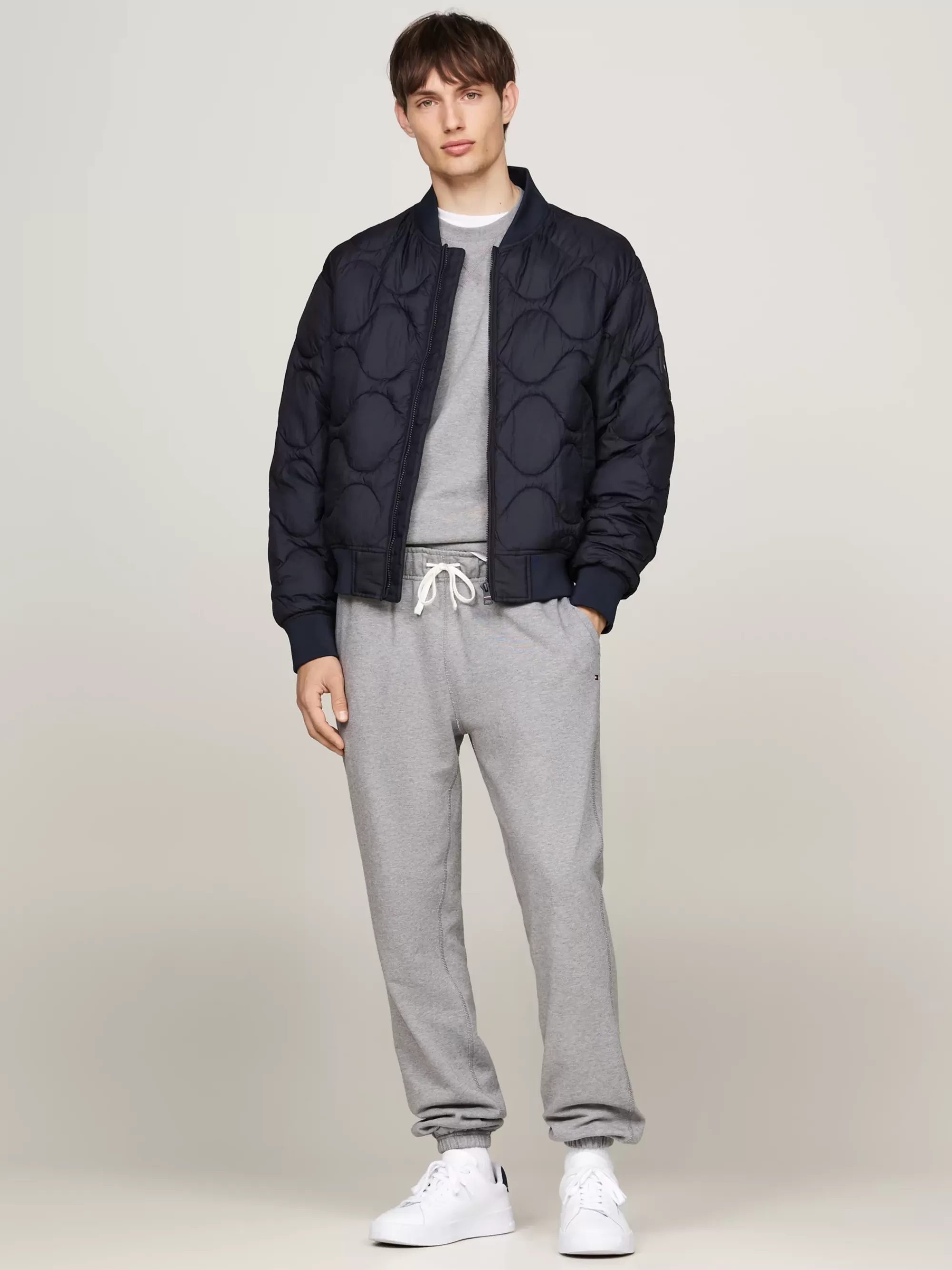 Broeken*Tommy Hilfiger Terry Jogger Met Boorden MEDIUM GREY HEATHER