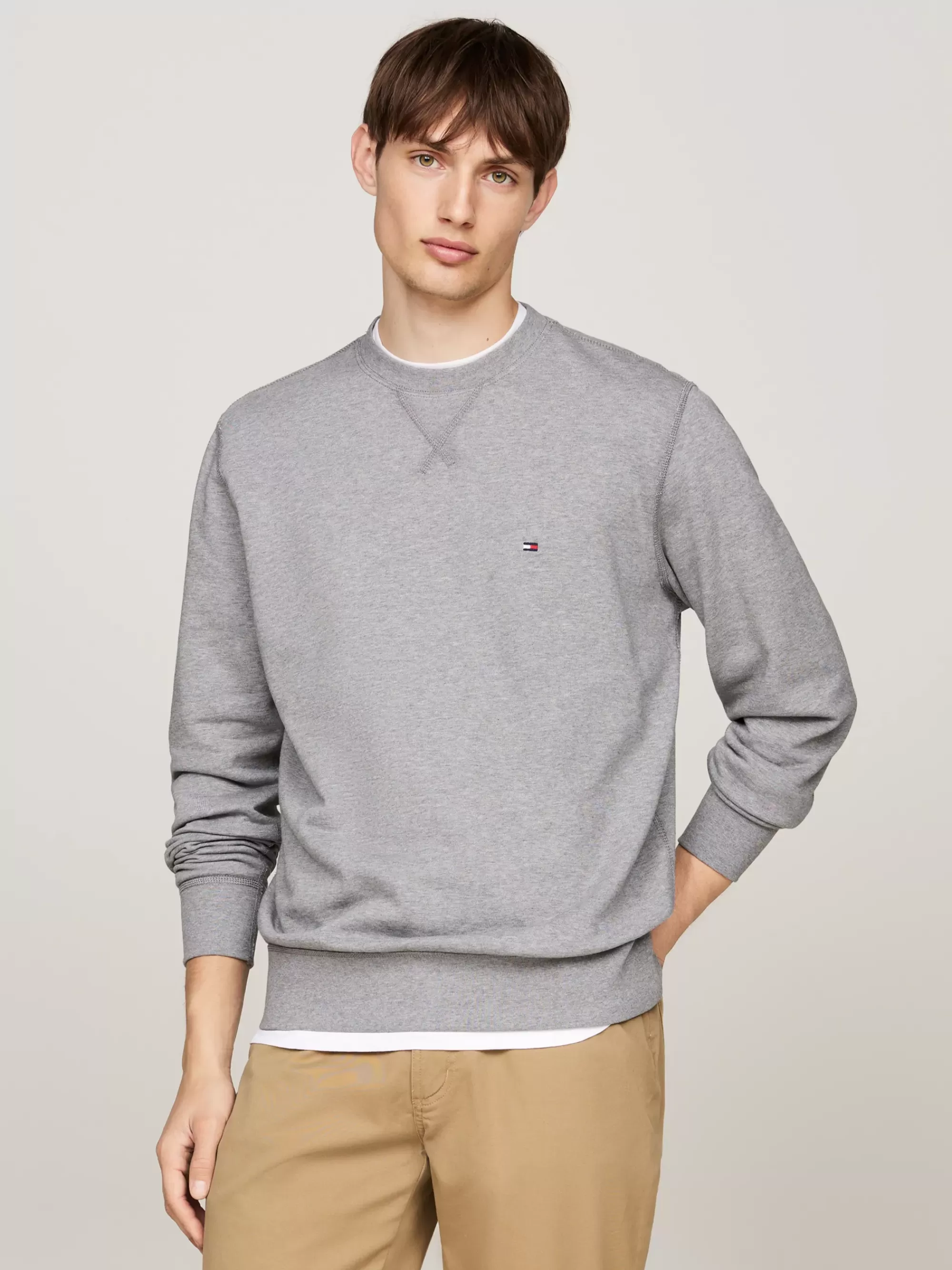 Sweatshirts & Hoodies*Tommy Hilfiger Terry Sweatshirt Met Ronde Hals MEDIUM GREY HEATHER