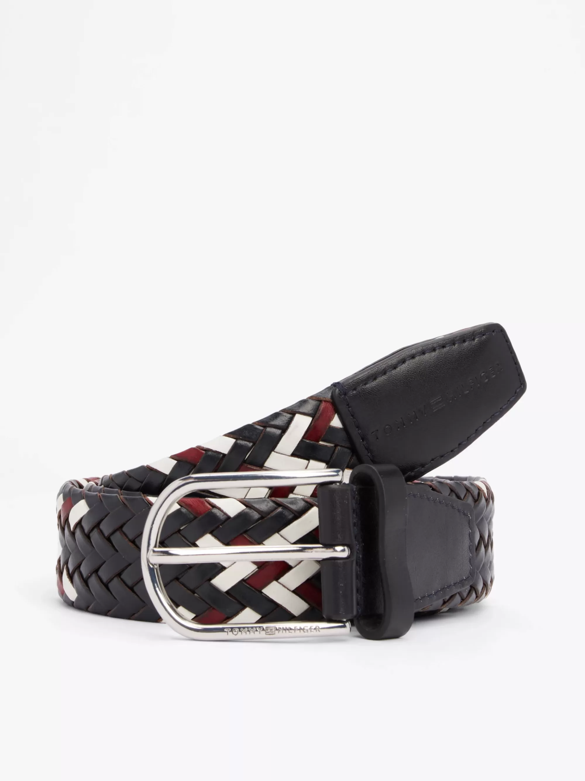 Riemen*Tommy Hilfiger TH Business Gevlochten Leren Riem SPACE BLUE CORP