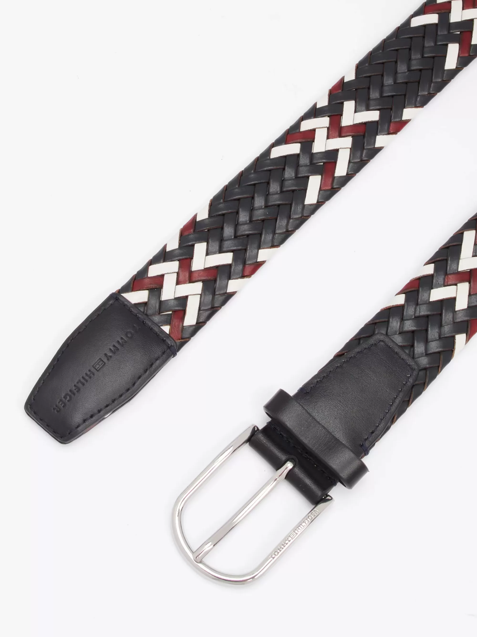 Riemen*Tommy Hilfiger TH Business Gevlochten Leren Riem SPACE BLUE CORP